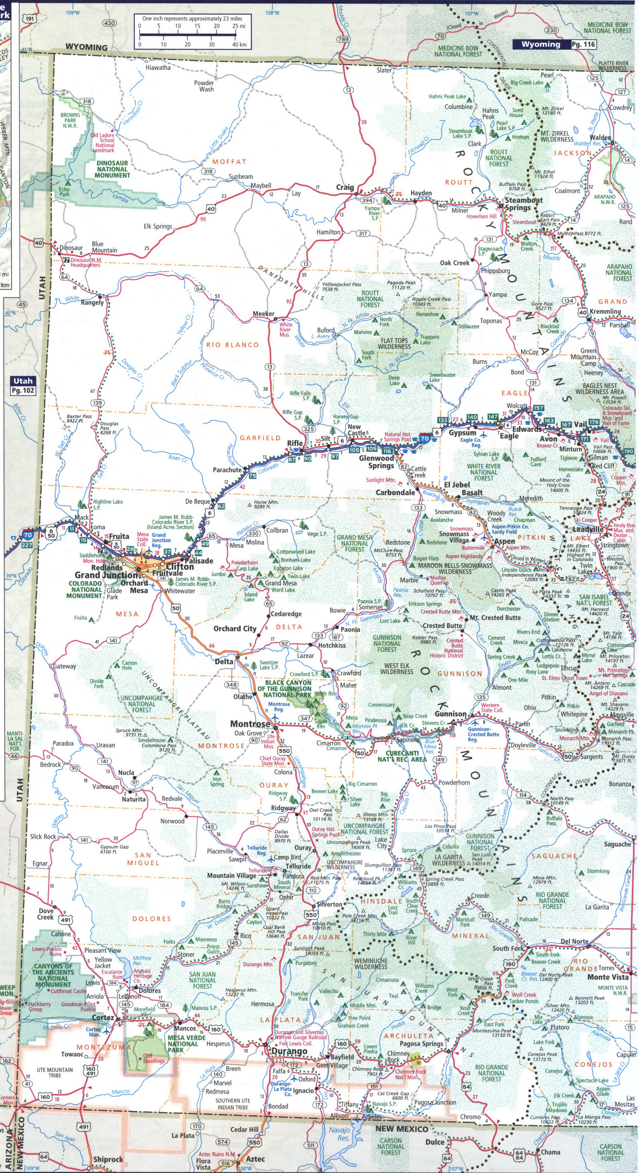 Map of western Colorado