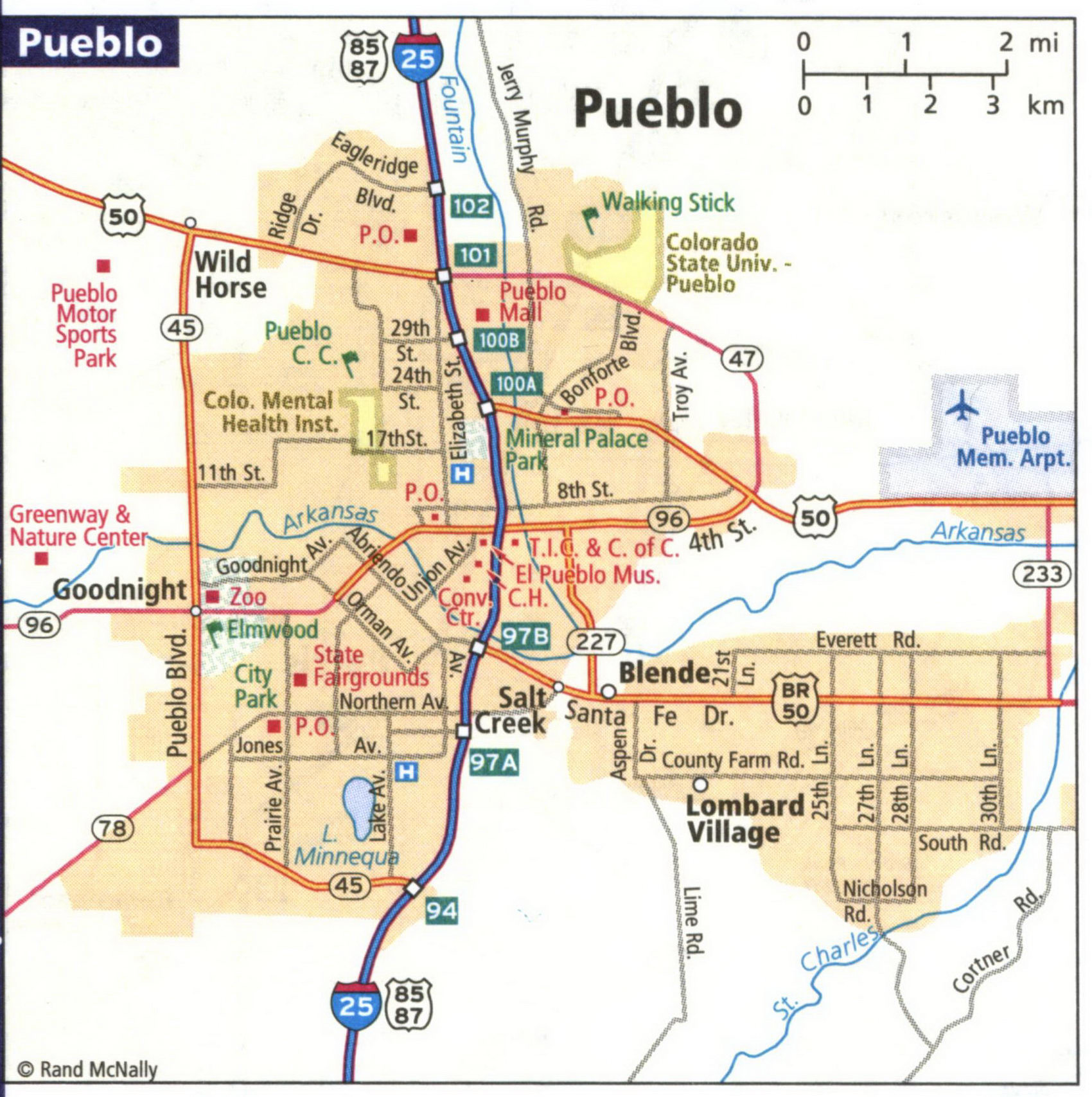 Map of Pueblo