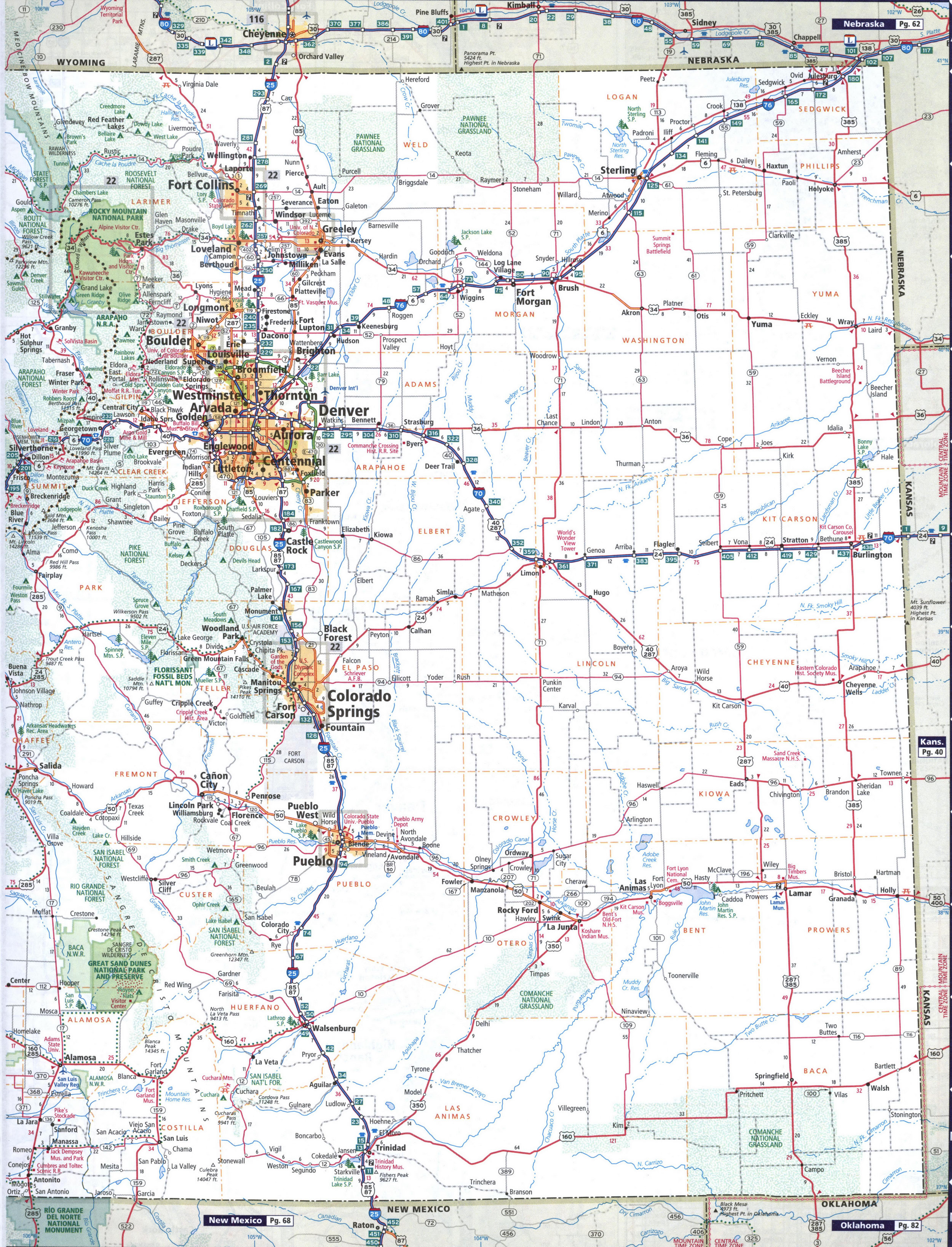Map of eastern Colorado