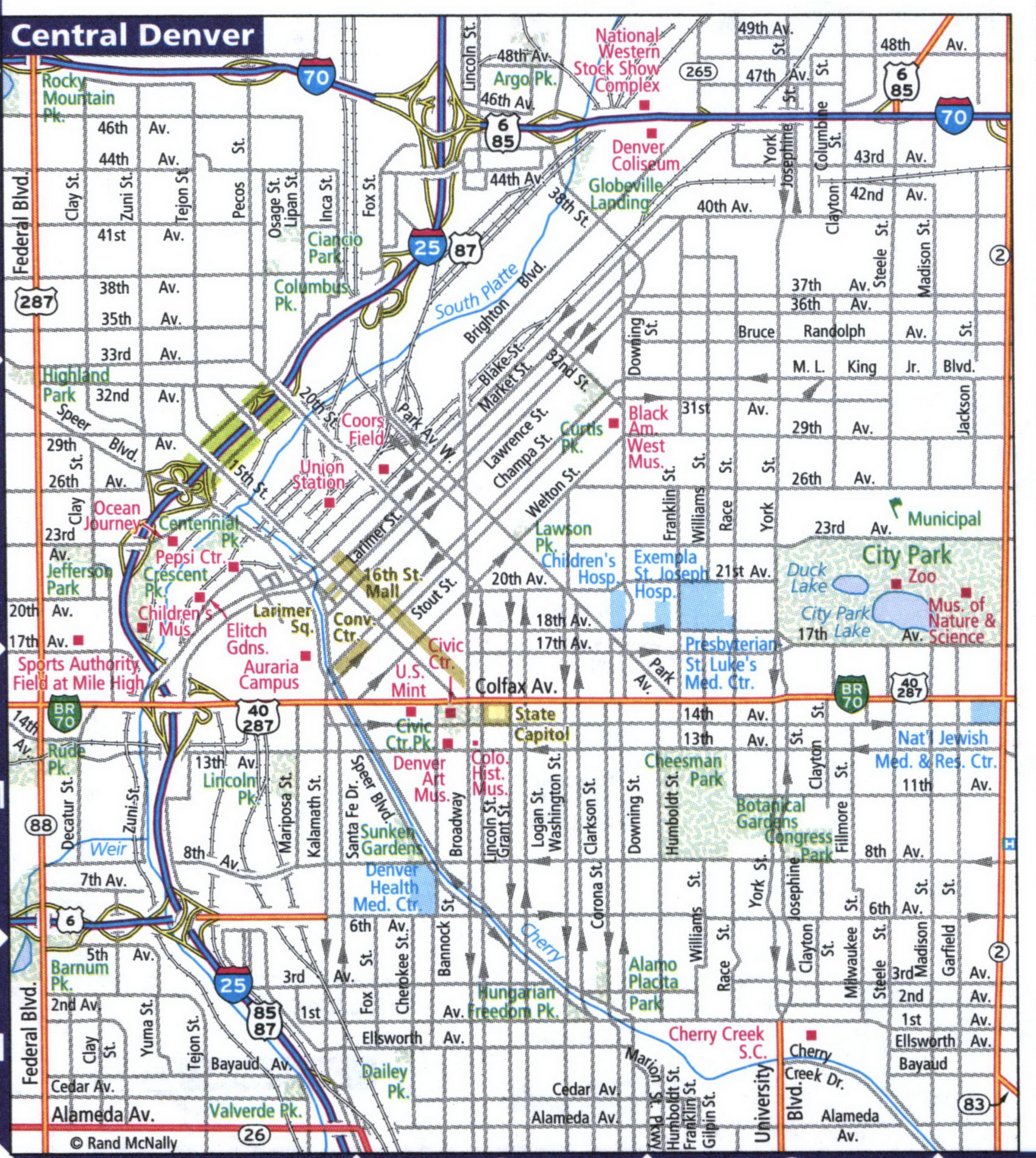 Map of central Denver