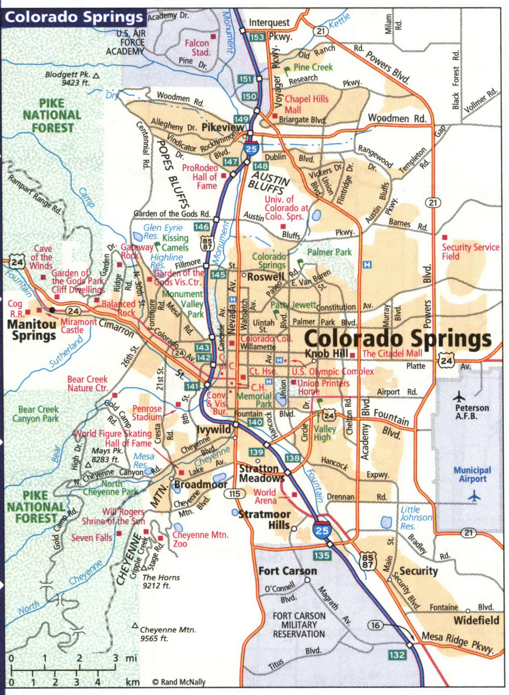 Map of Colorado Springs