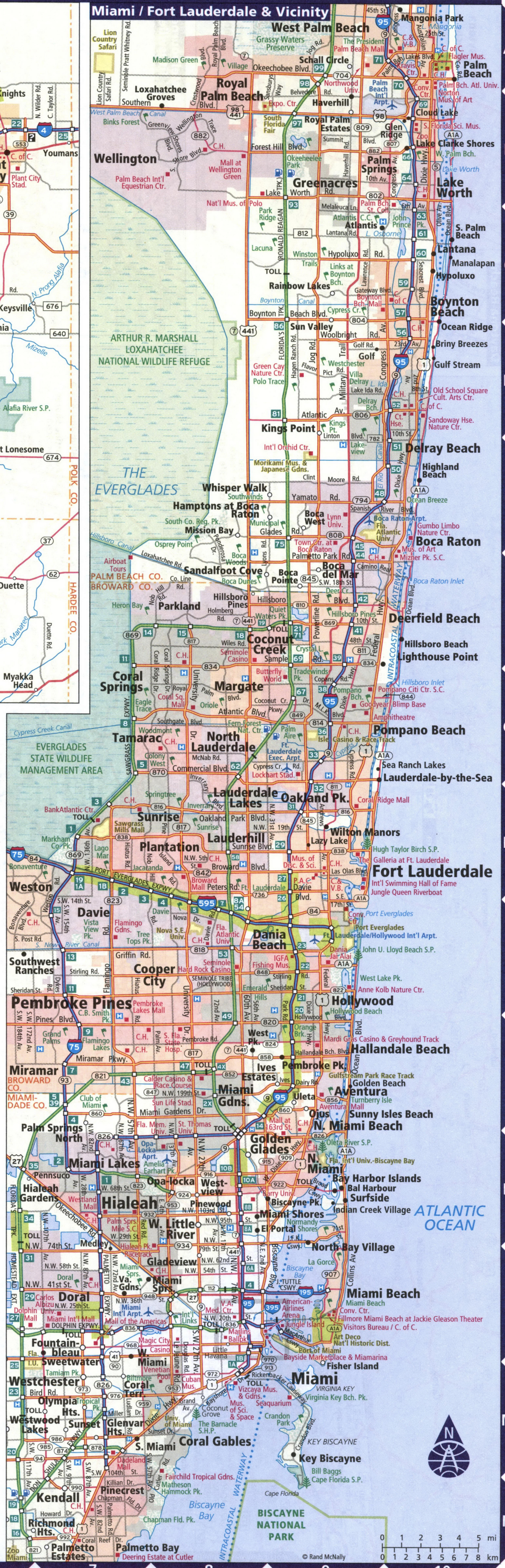 Map of Miami area