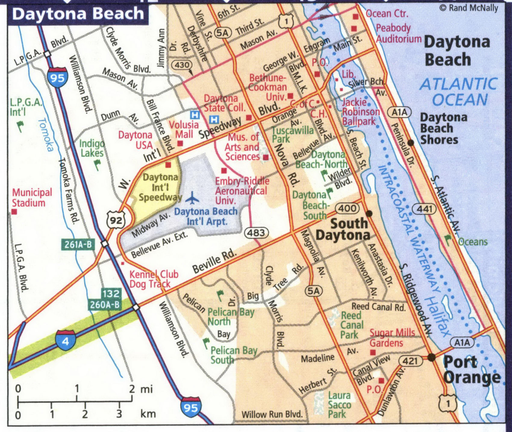 Map of Daytona Beach