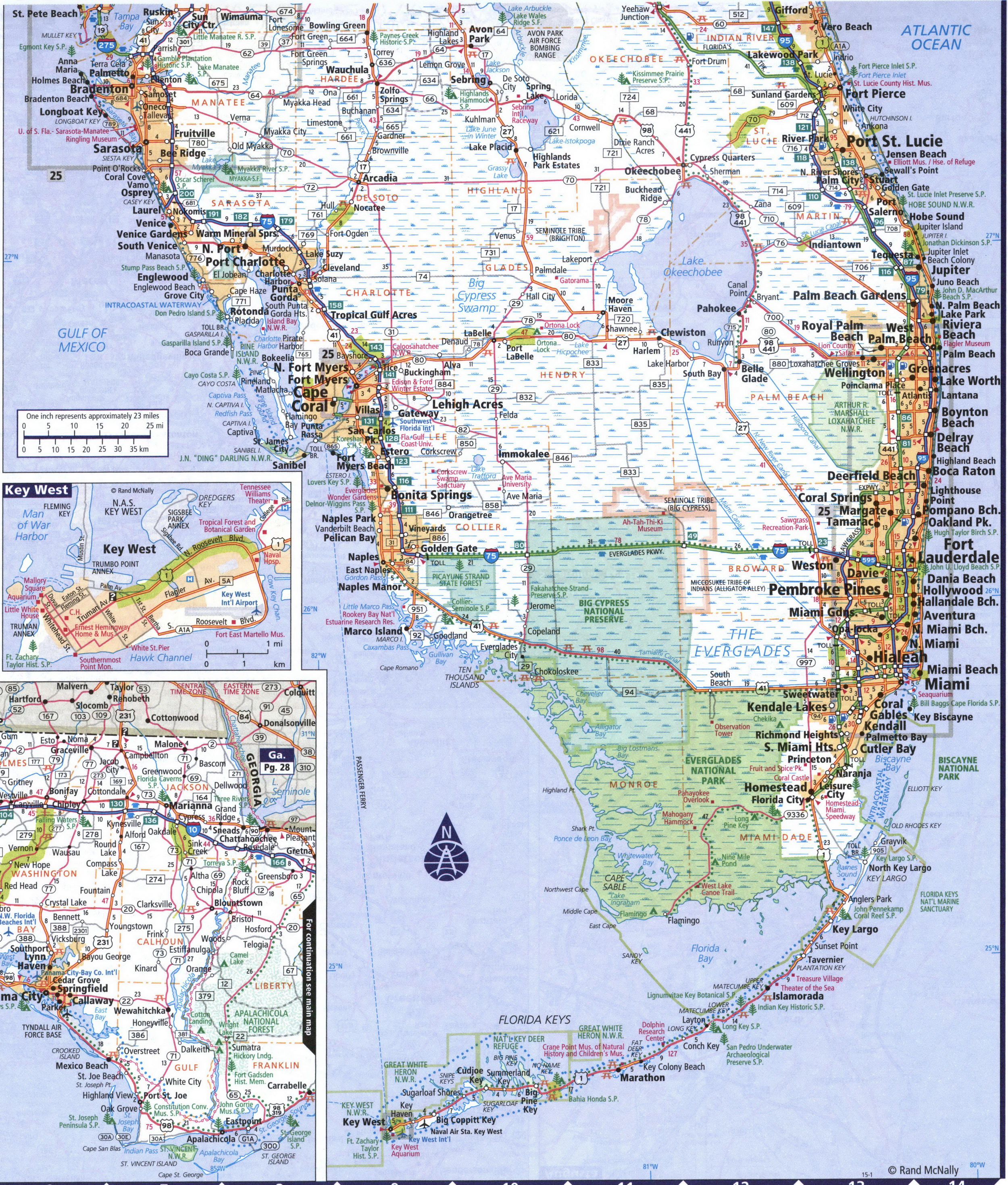 Map of southern Florida