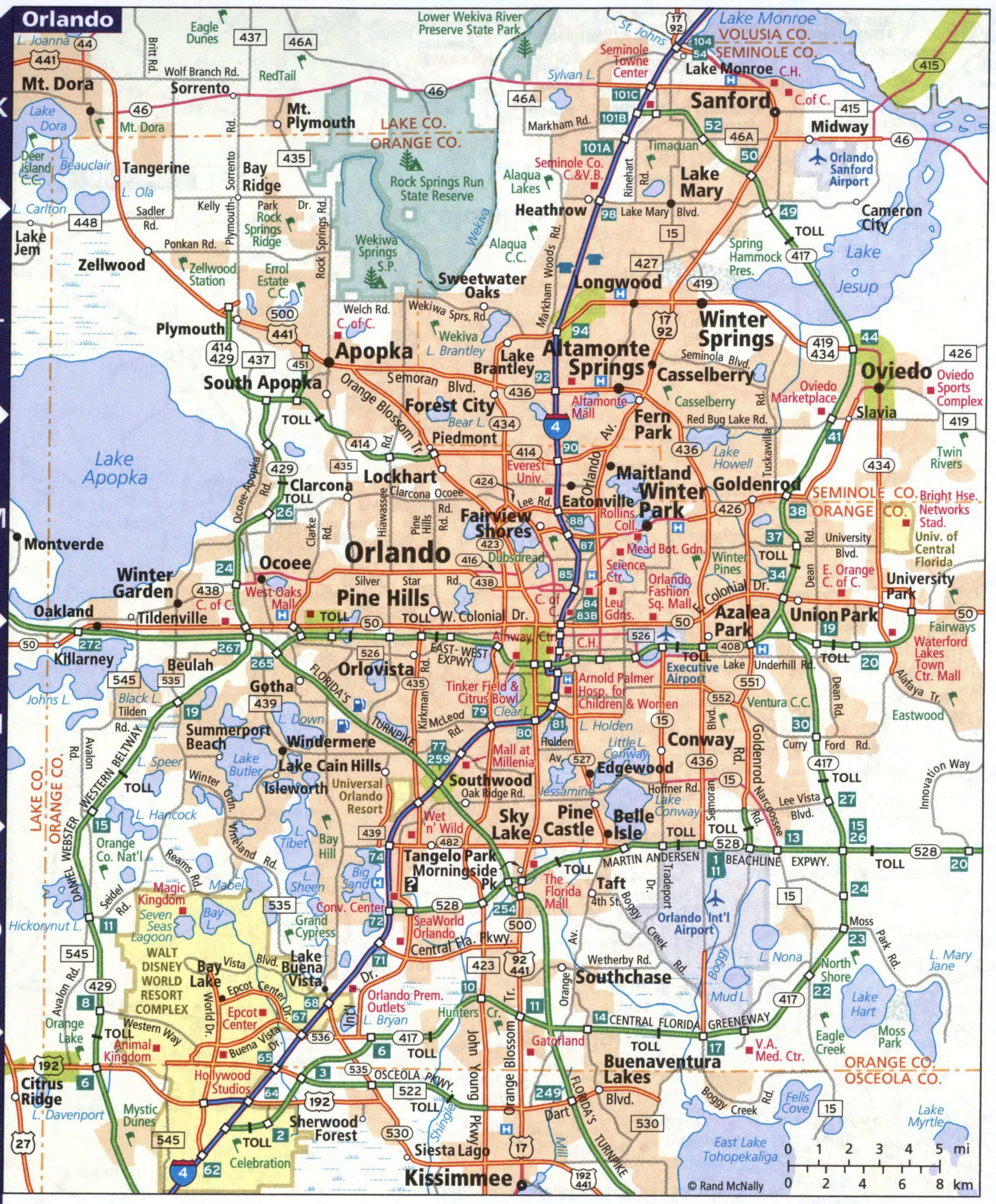 Map of Orlando