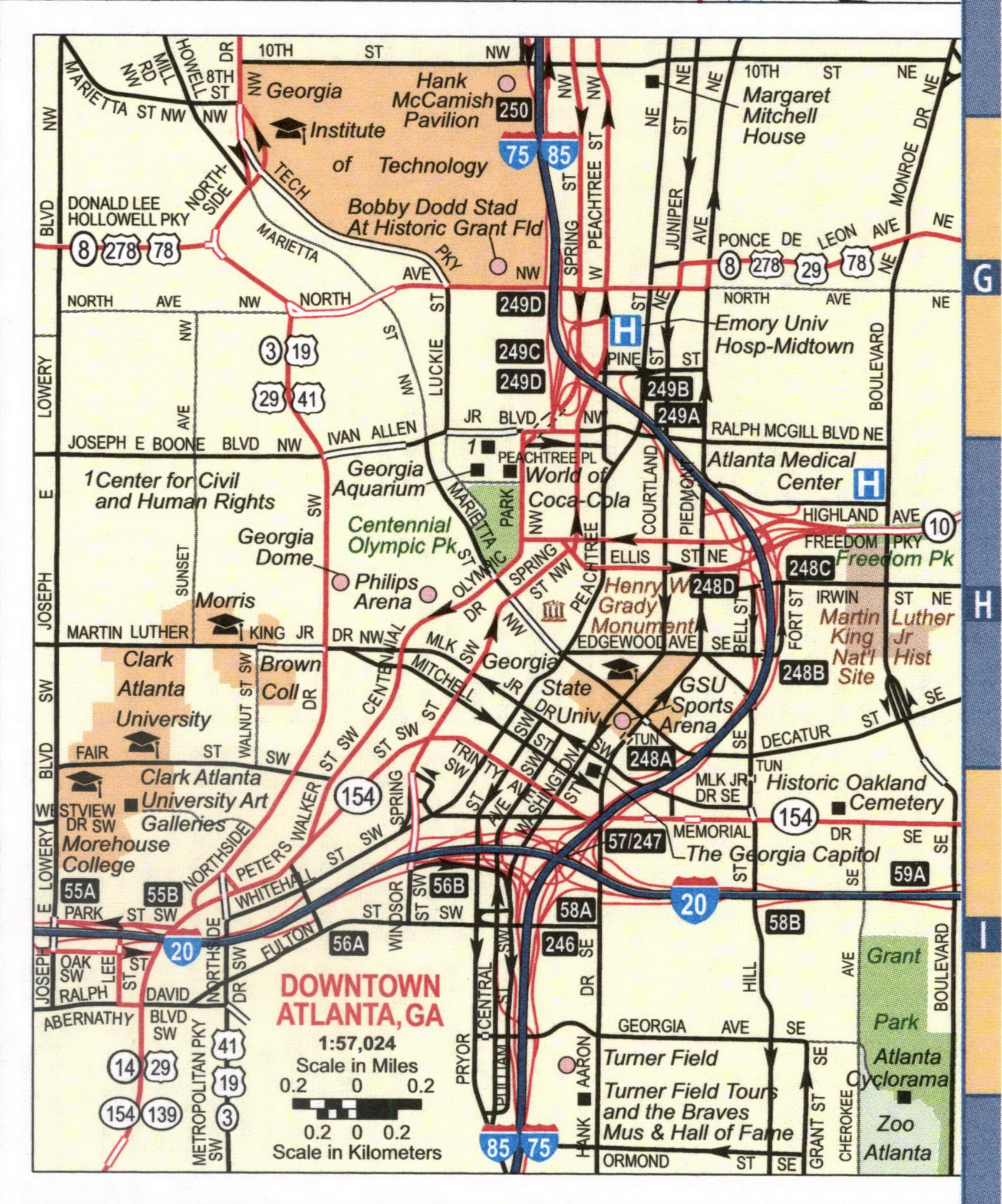 Map of Downtown Atlanta