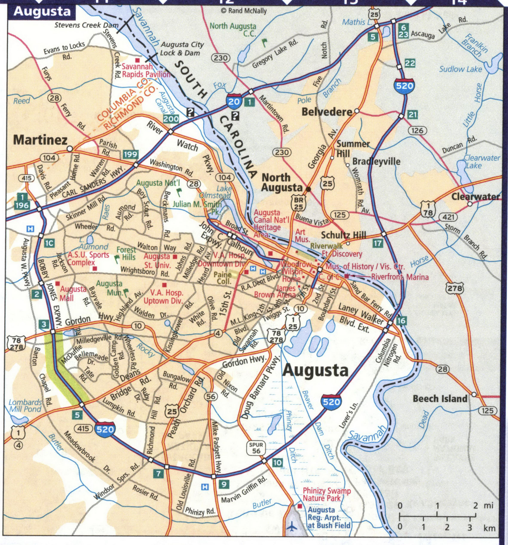 Map of Augusta