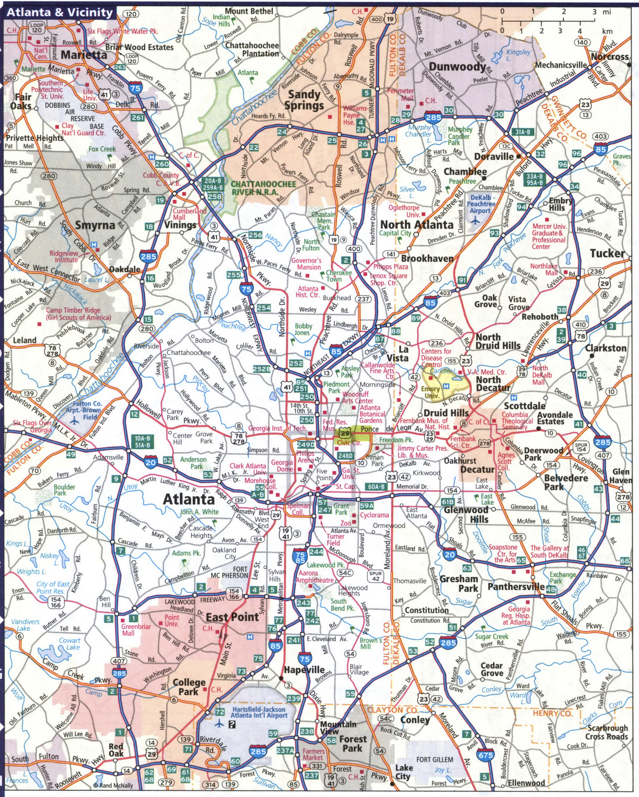 Map of Atlanta area