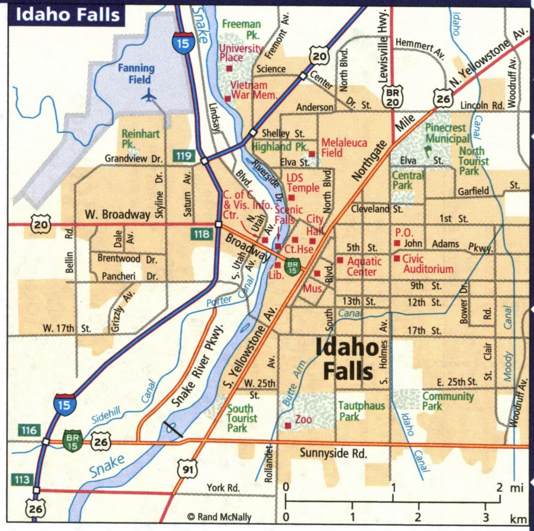Map of Idaho Falls
