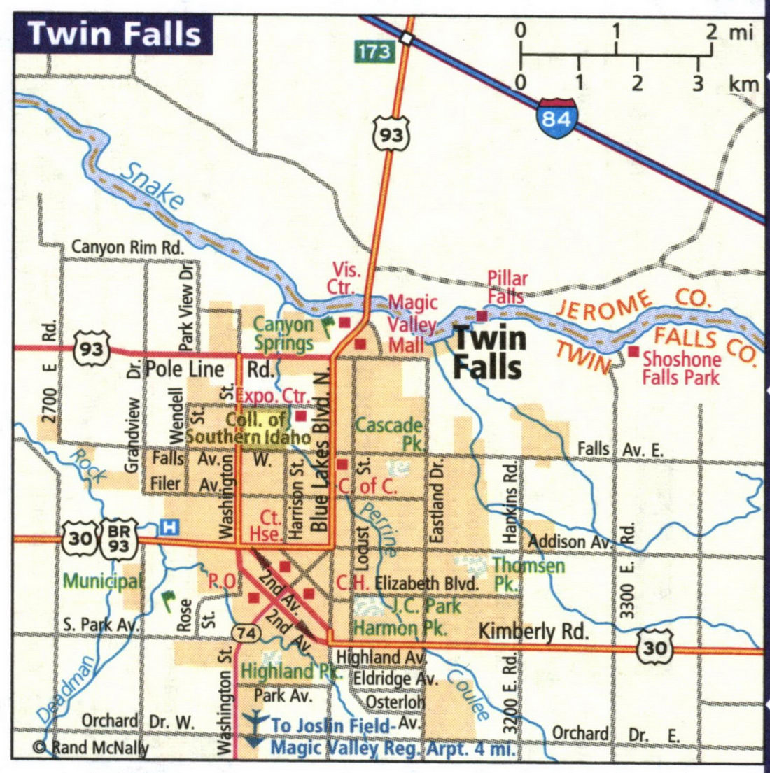 Map of Twin Falls