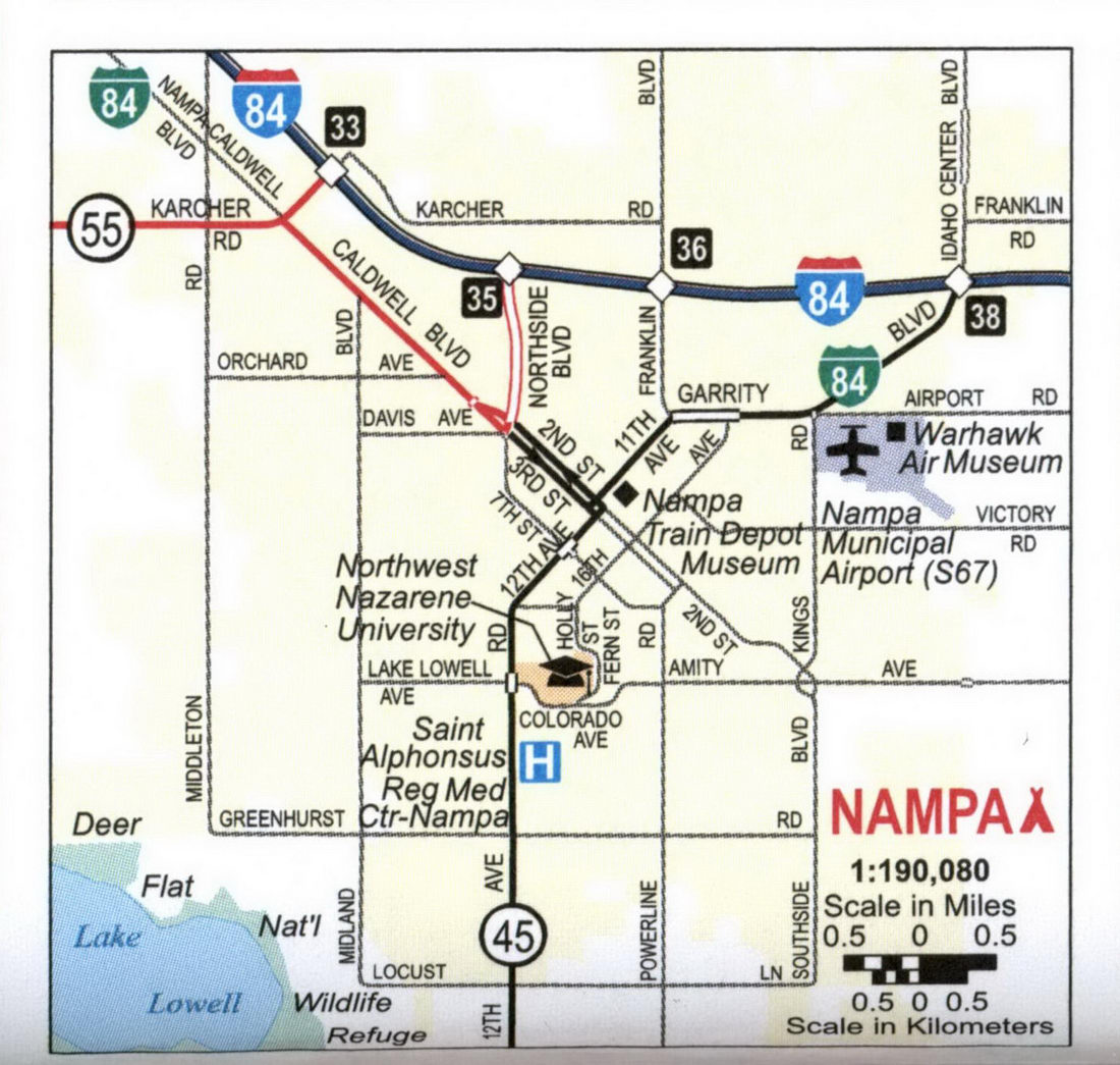 Map of Nampa