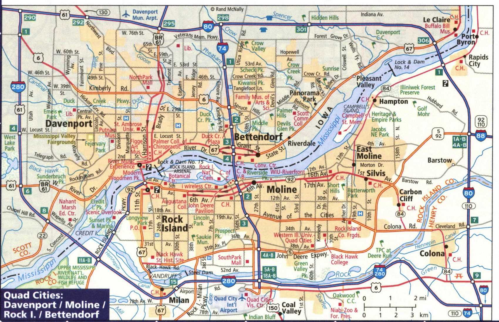 Map of Quad Cities