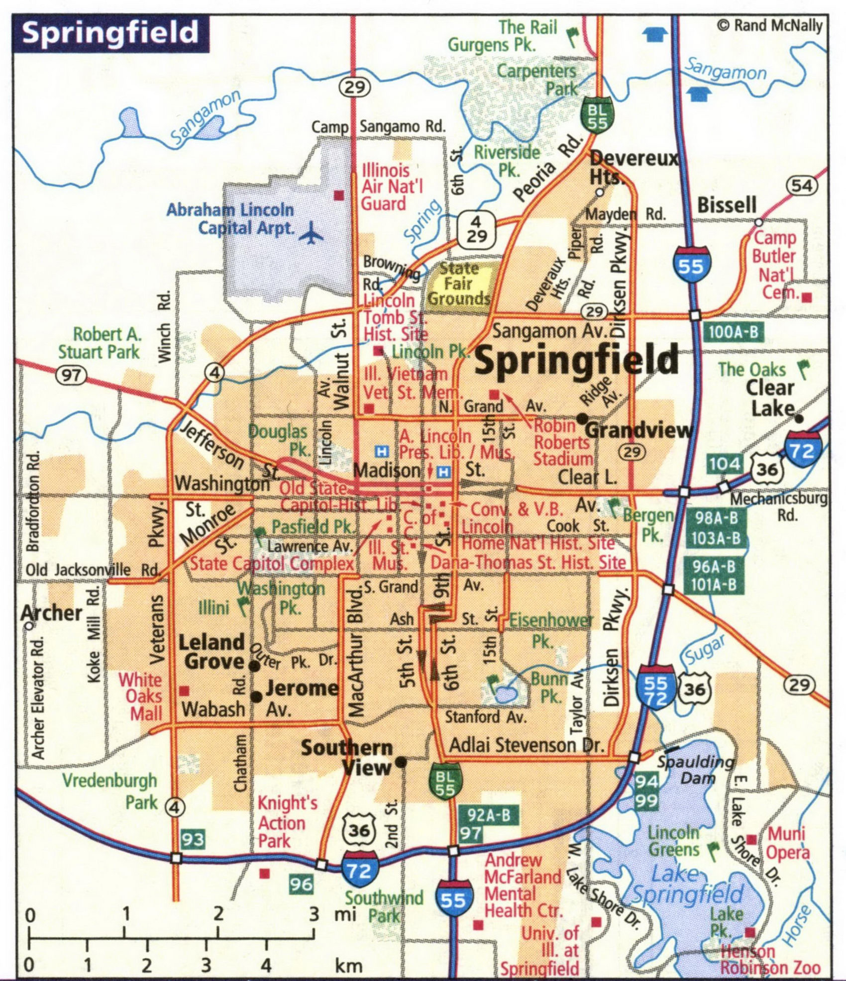 Map of Springfield