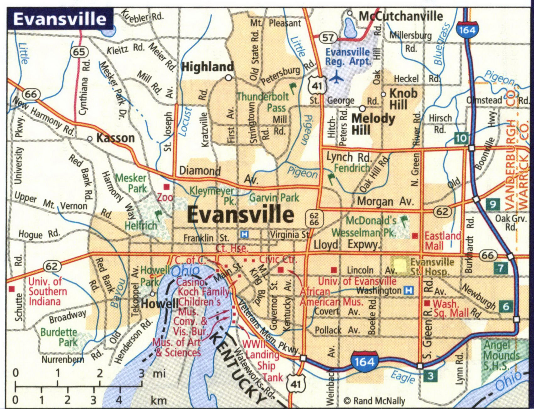 Map of Evansville