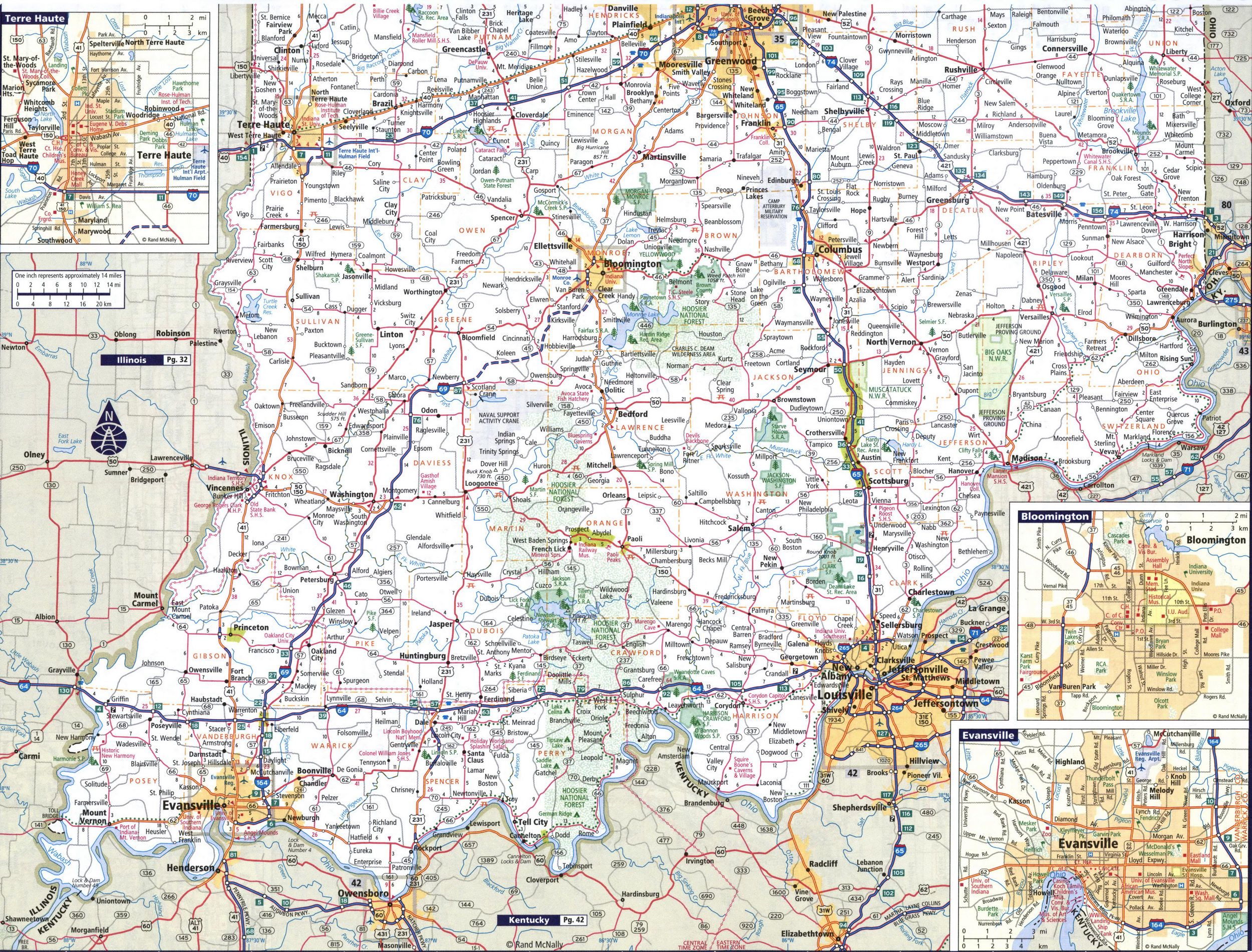 Map of southern Indiana