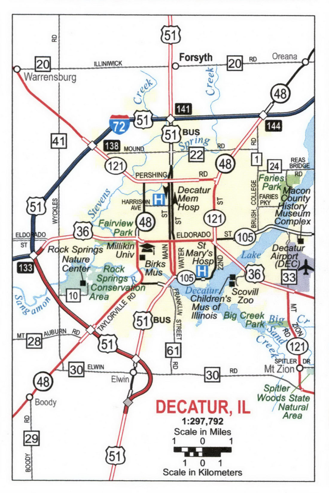 Map of Decatur, IL