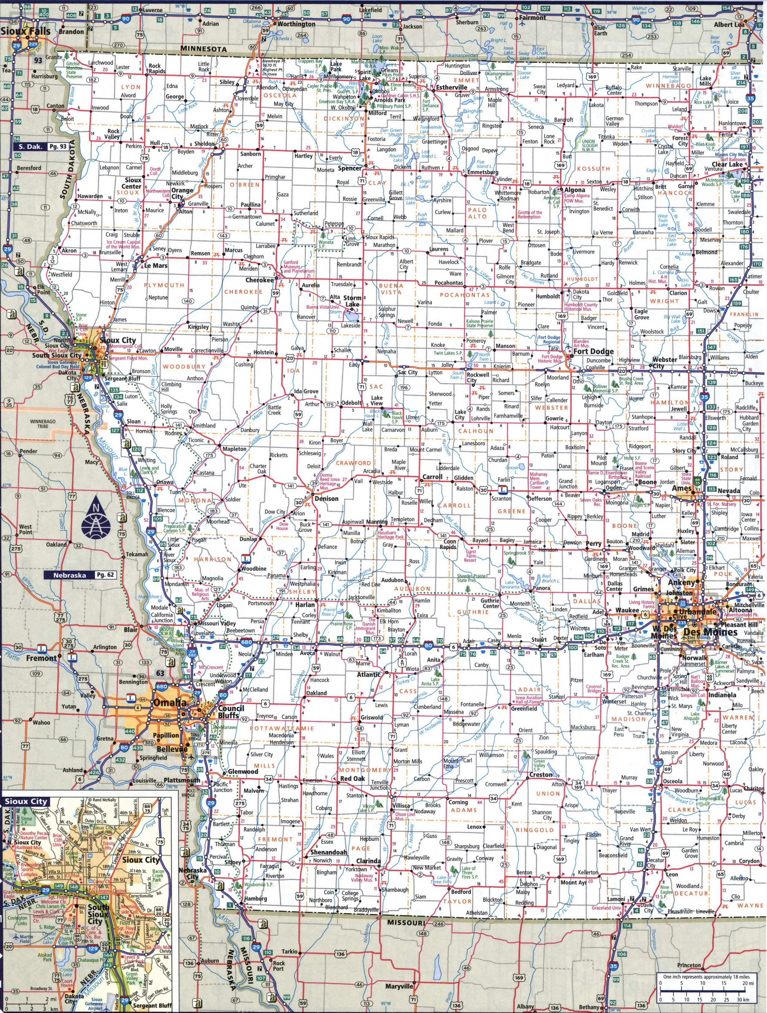 Map of western Iowa