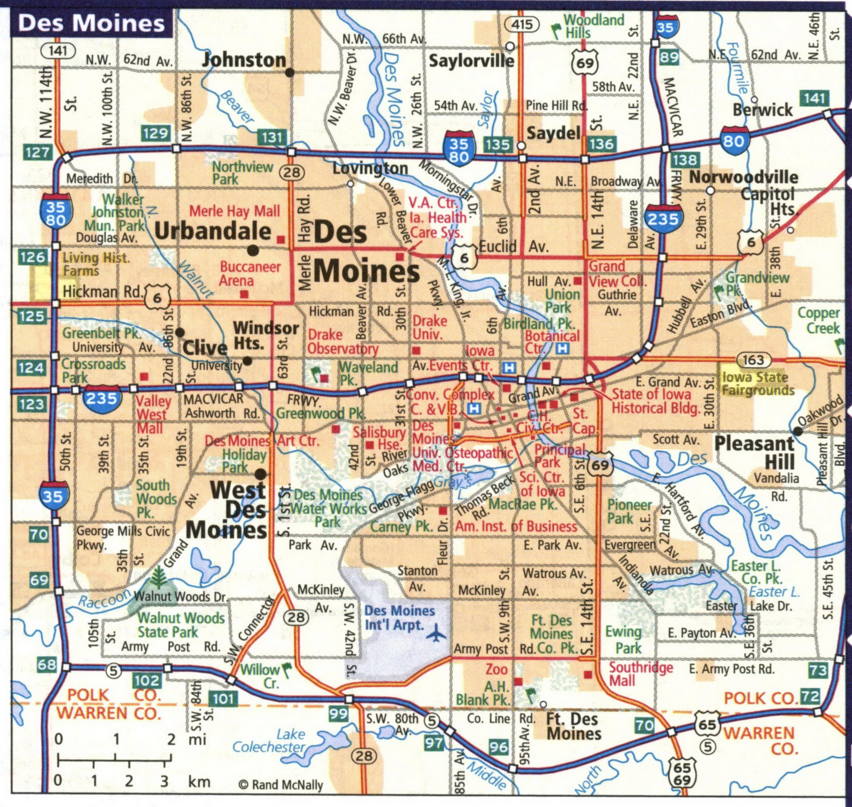 Map of Des Moines