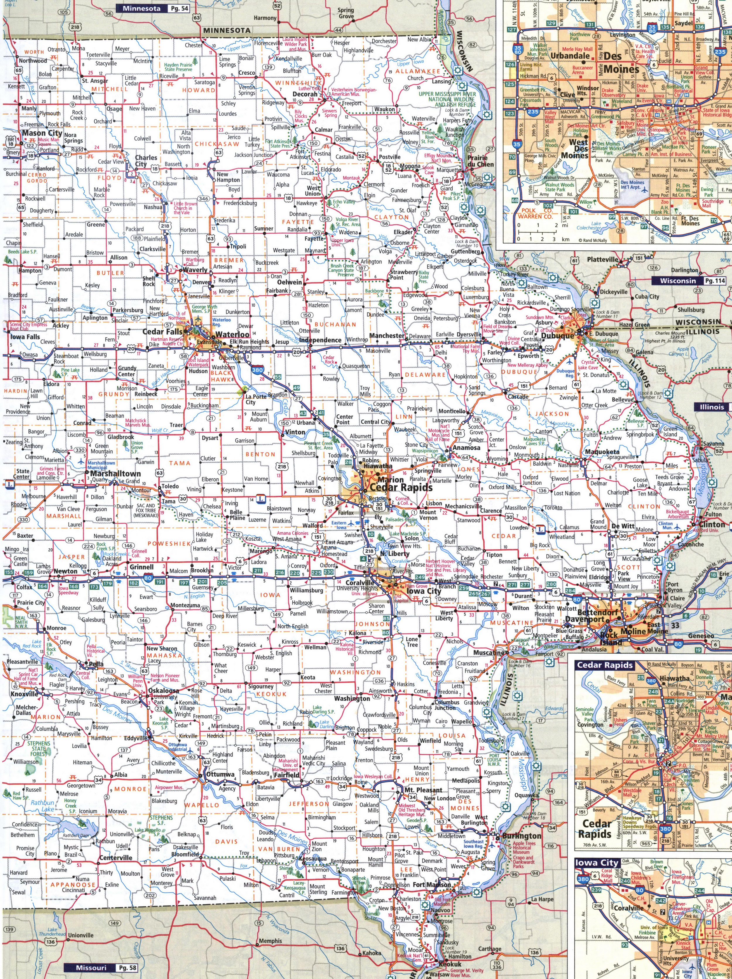Map of eastern Iowa