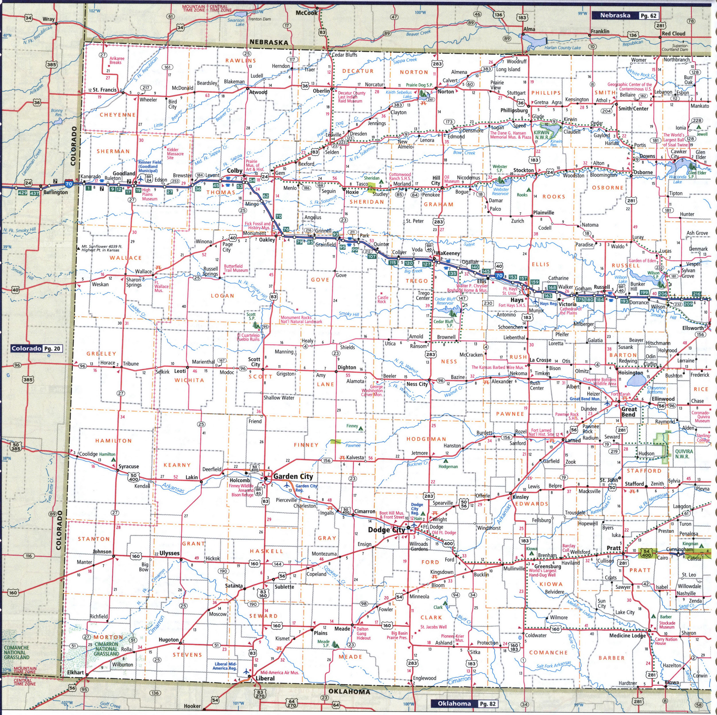 Map of western Kansas