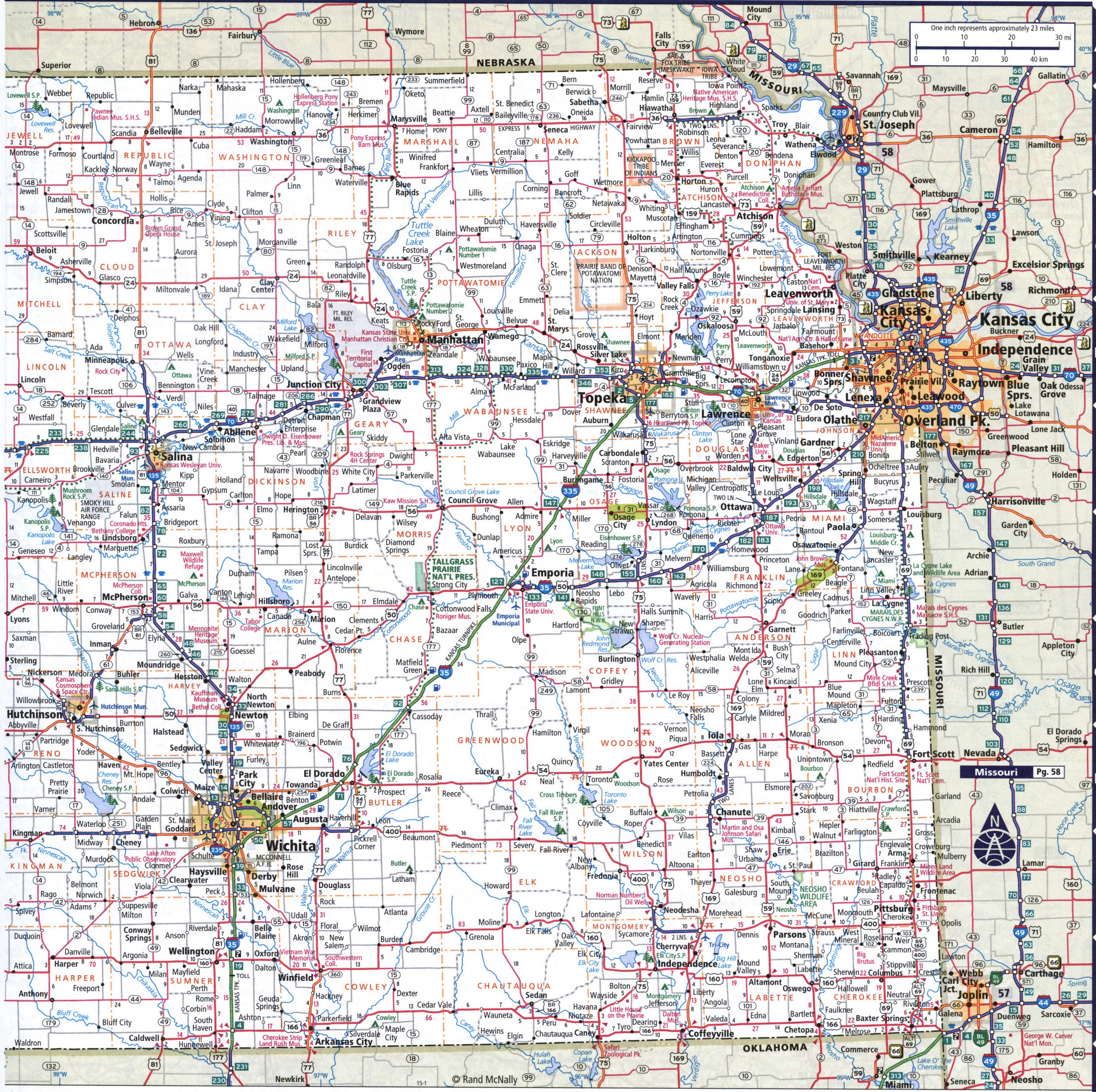 Map of eastern Kansas