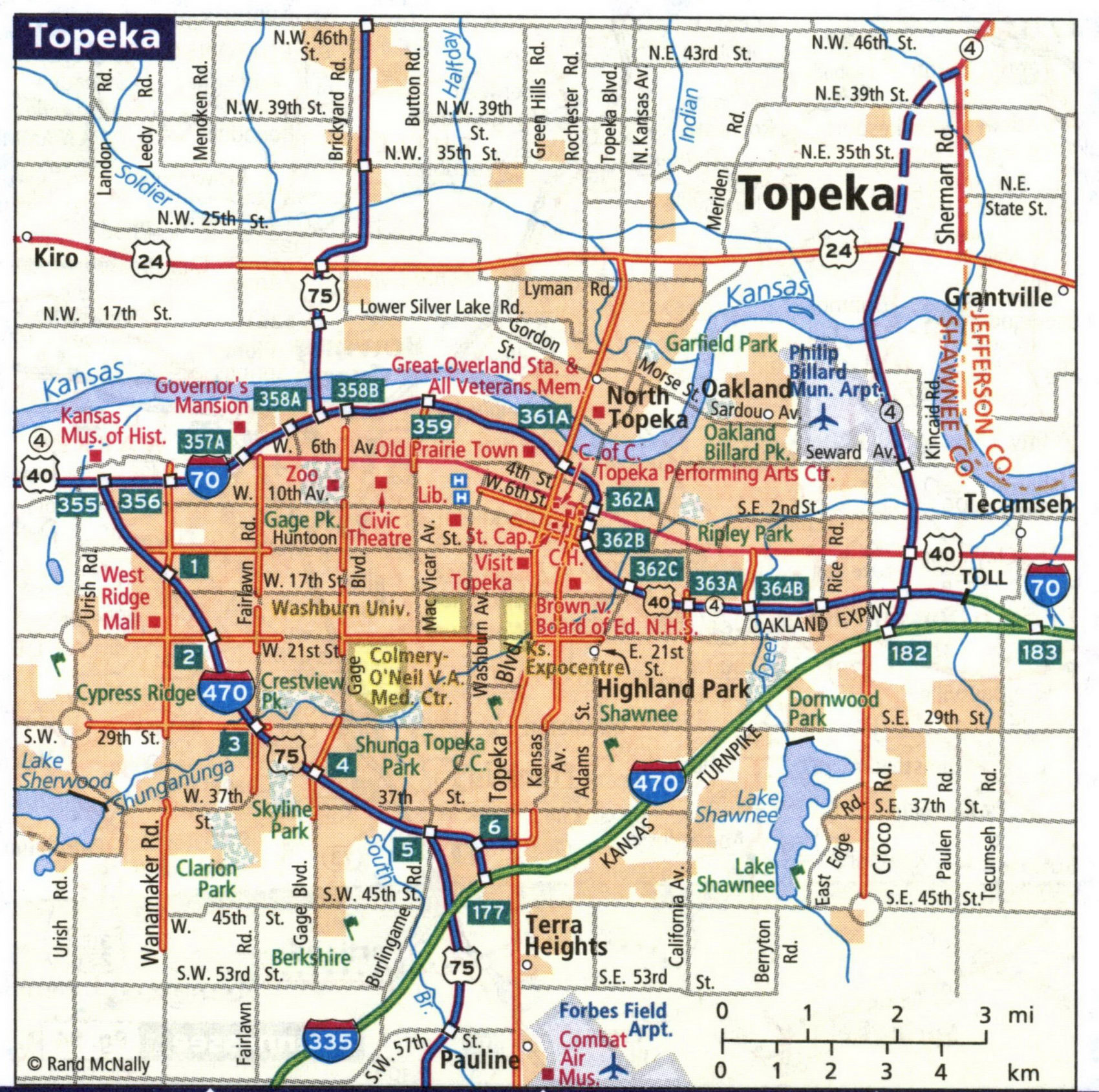 Map of Topeka
