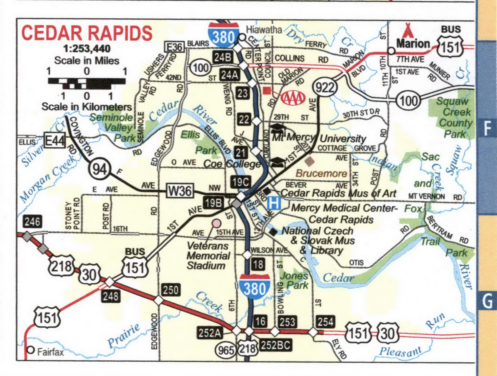 Map of Cedar Rapids