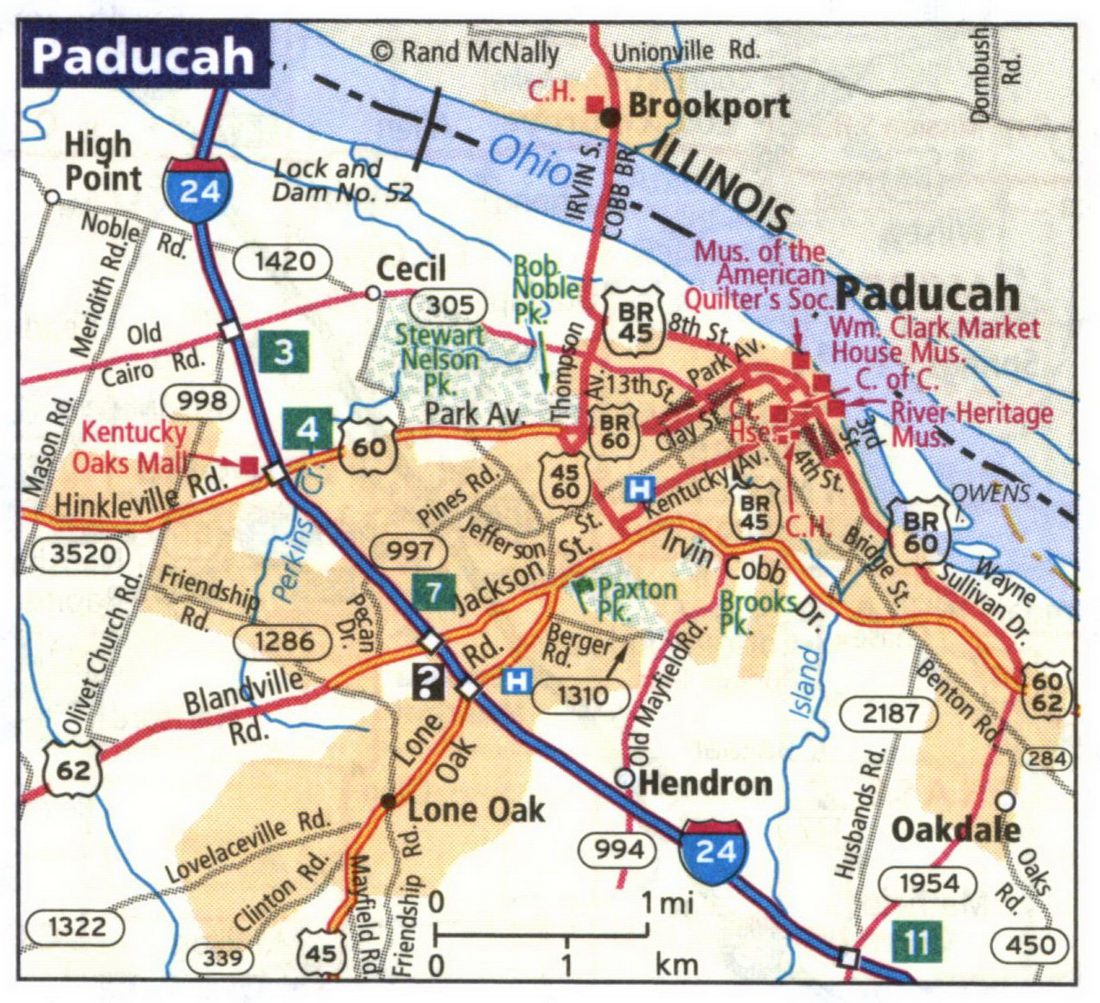 Map of Paducah