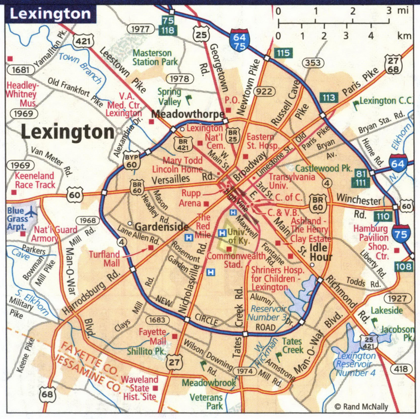 Map of Lexington