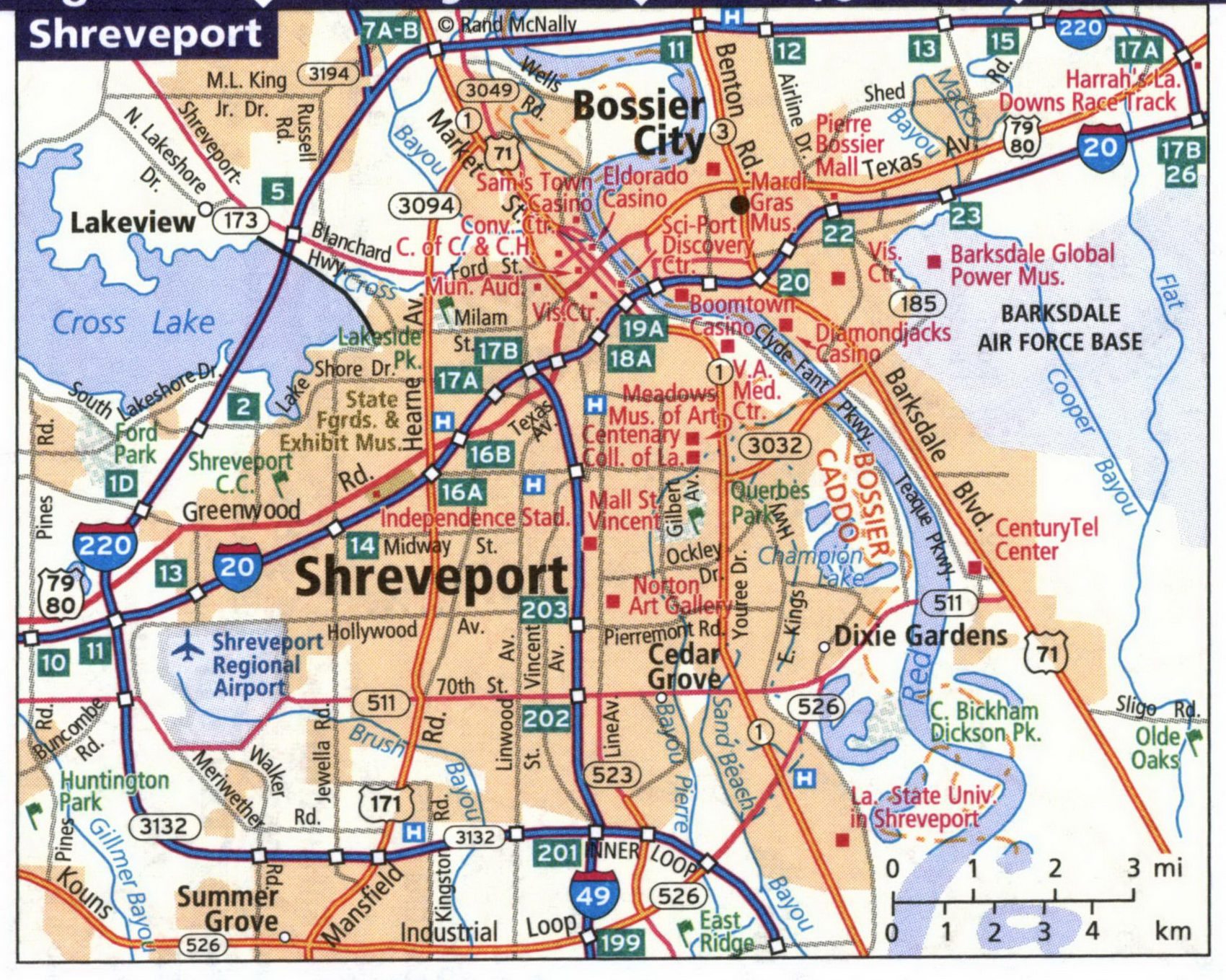 Map of Shreveport