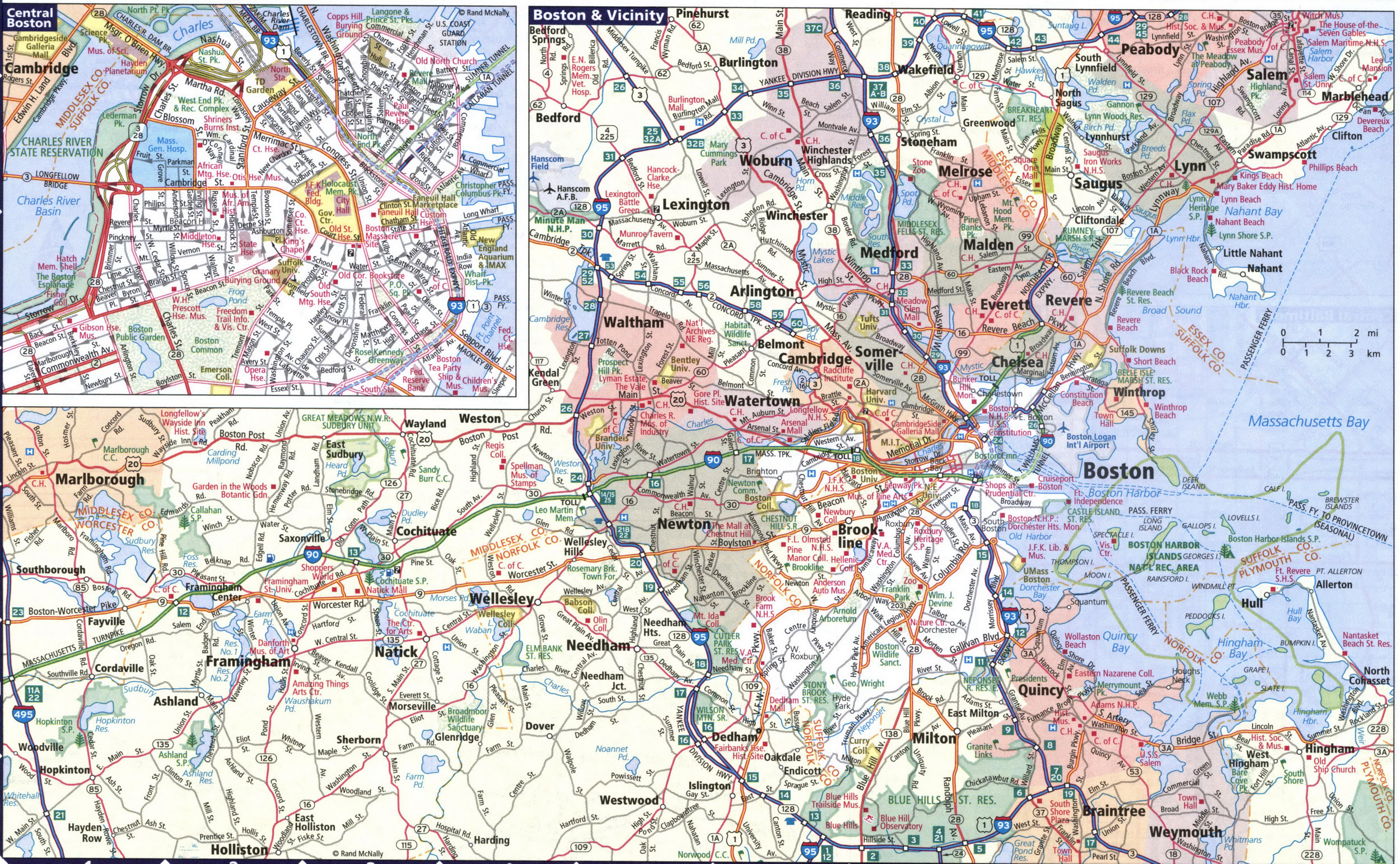 Map of Boston and vicinity