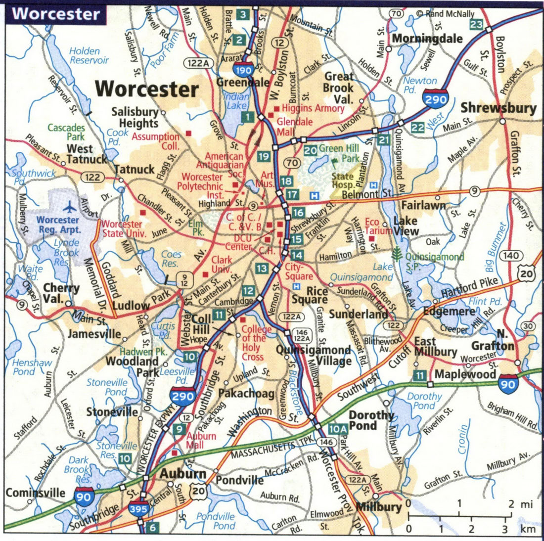 Map of Worcester