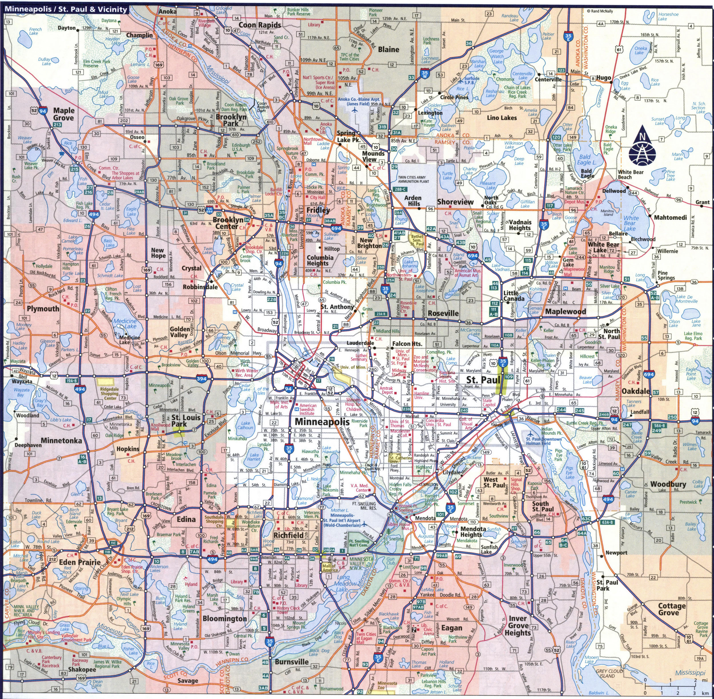 Map of Minneapolis and vicinity