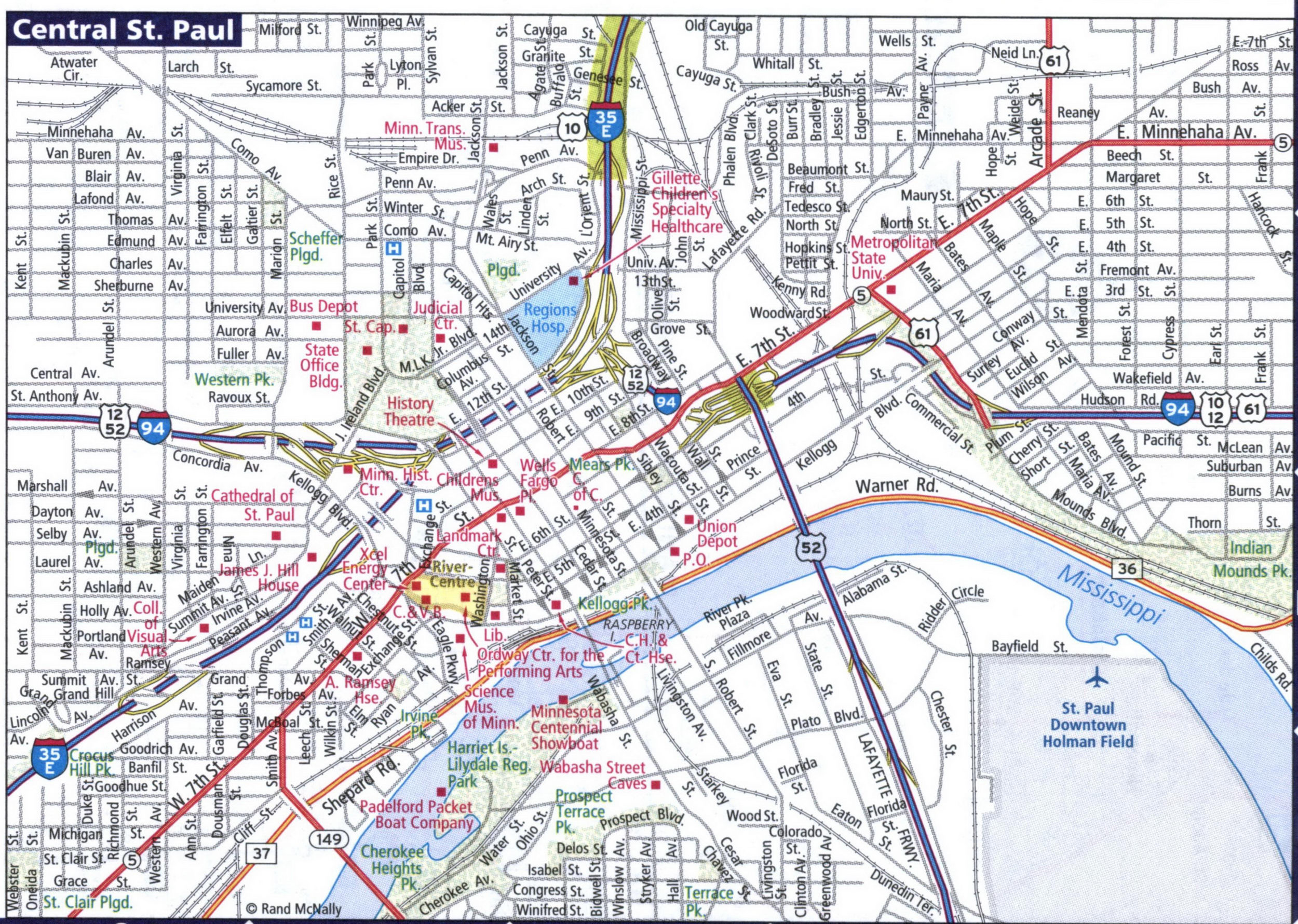 Map of Central St. Paul