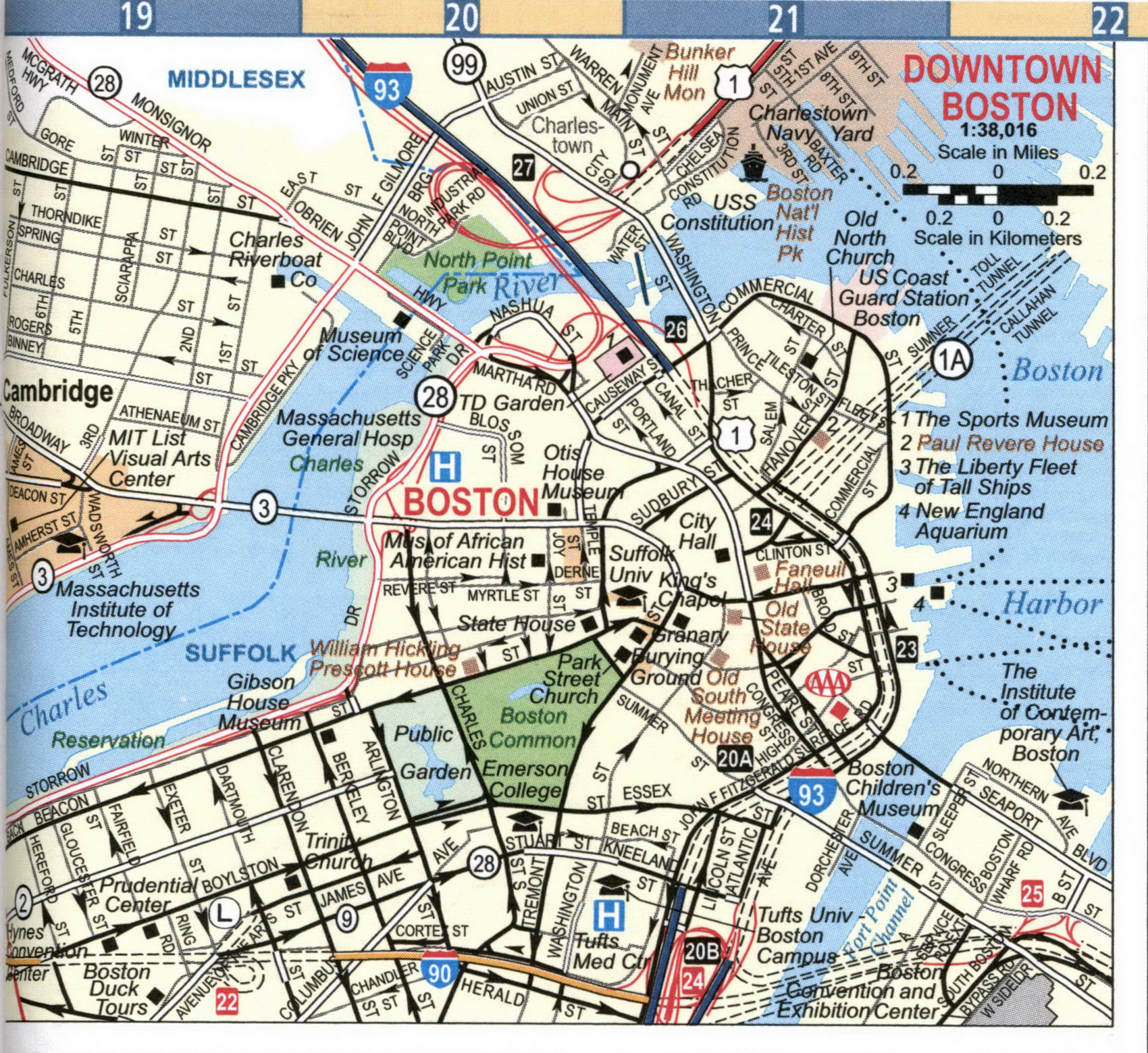 Map of Downtown Boston