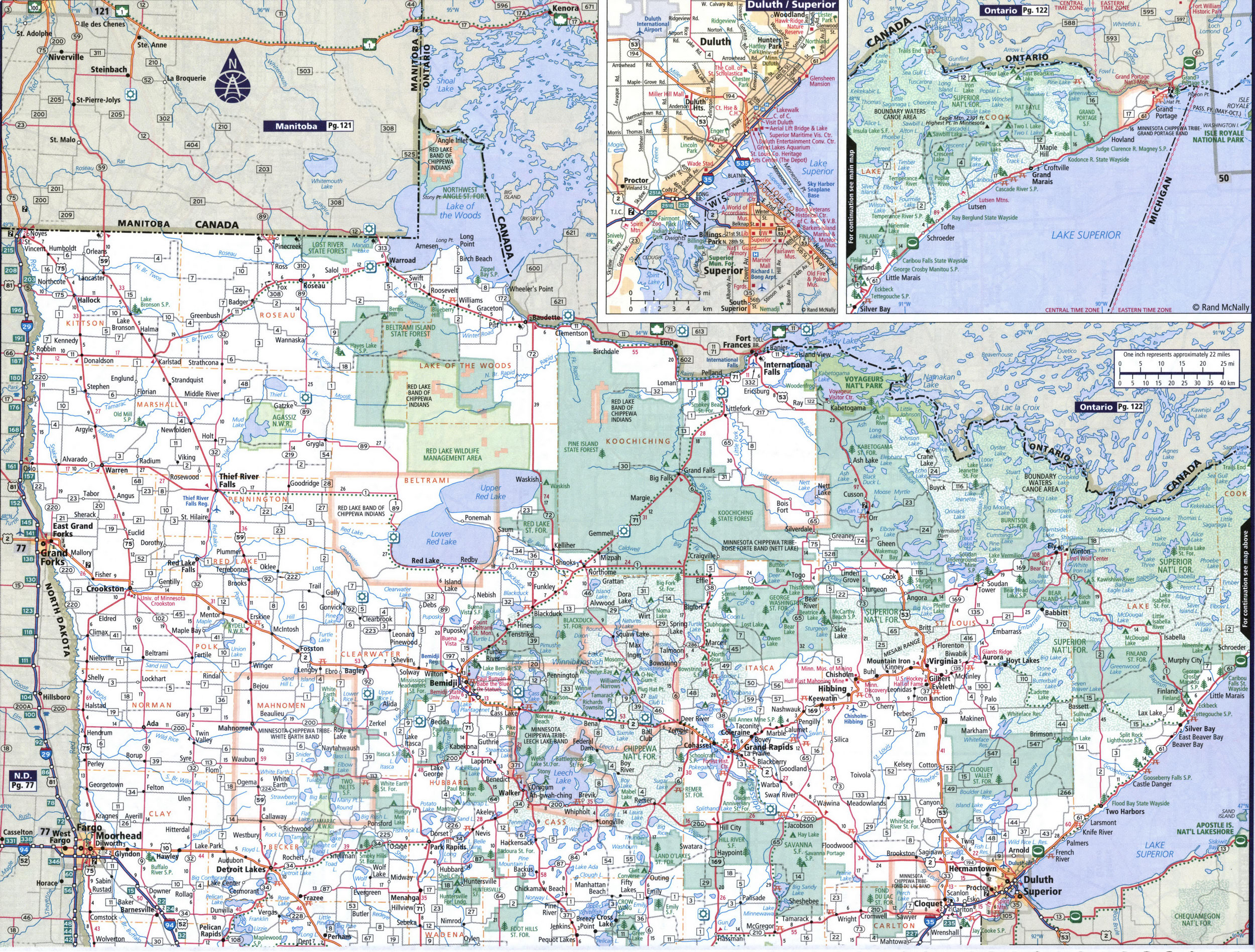 Map of northern Minnesota