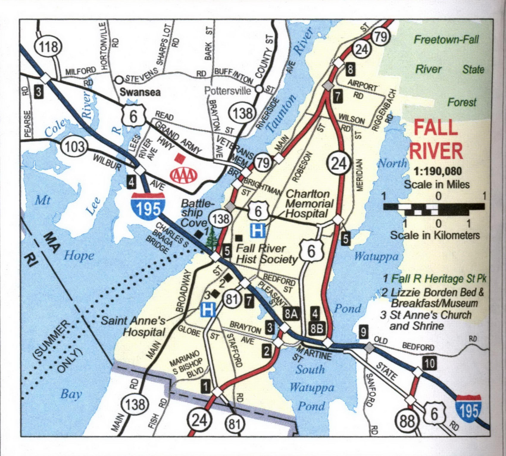 Map of Fall River
