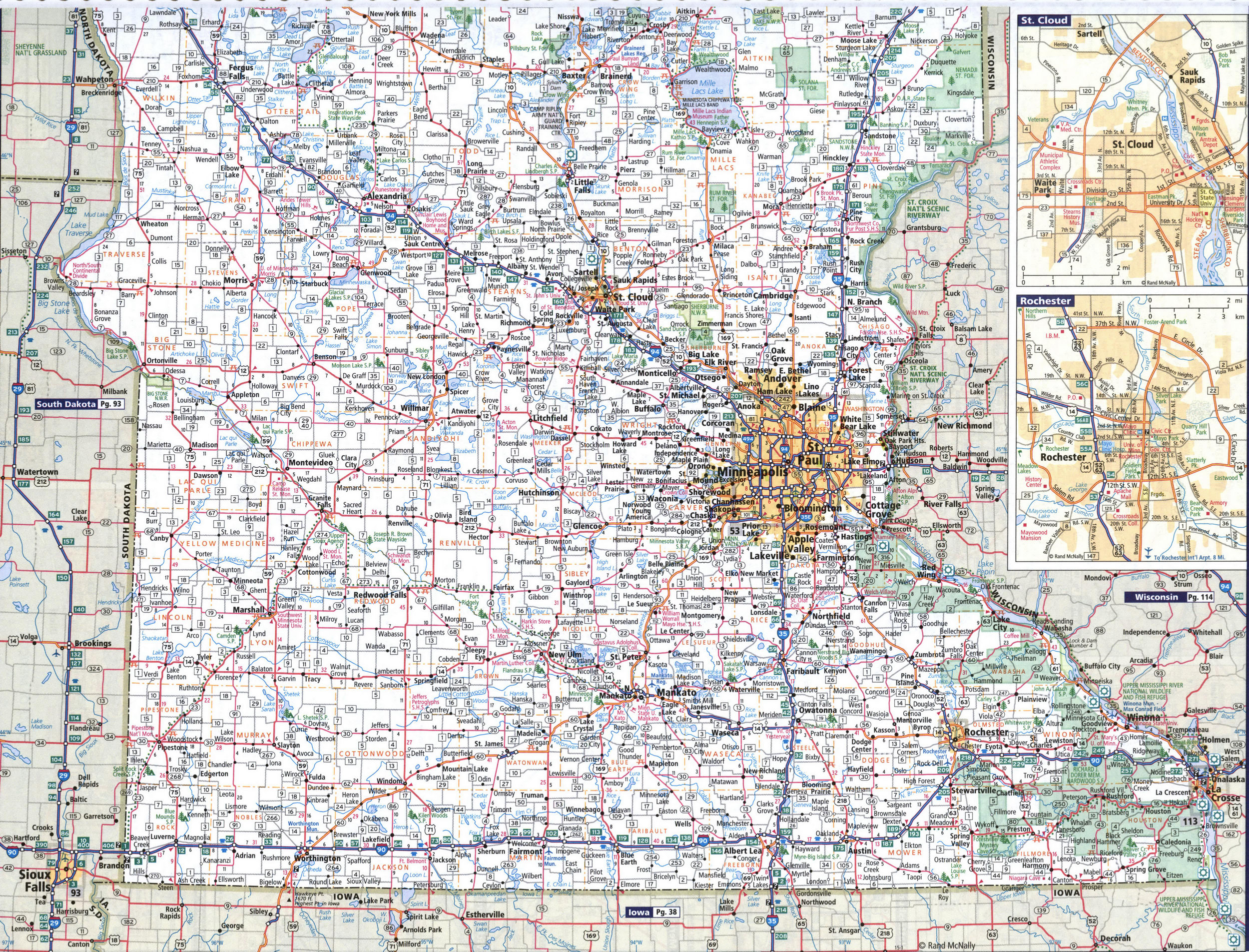 Map of southern Minnesota