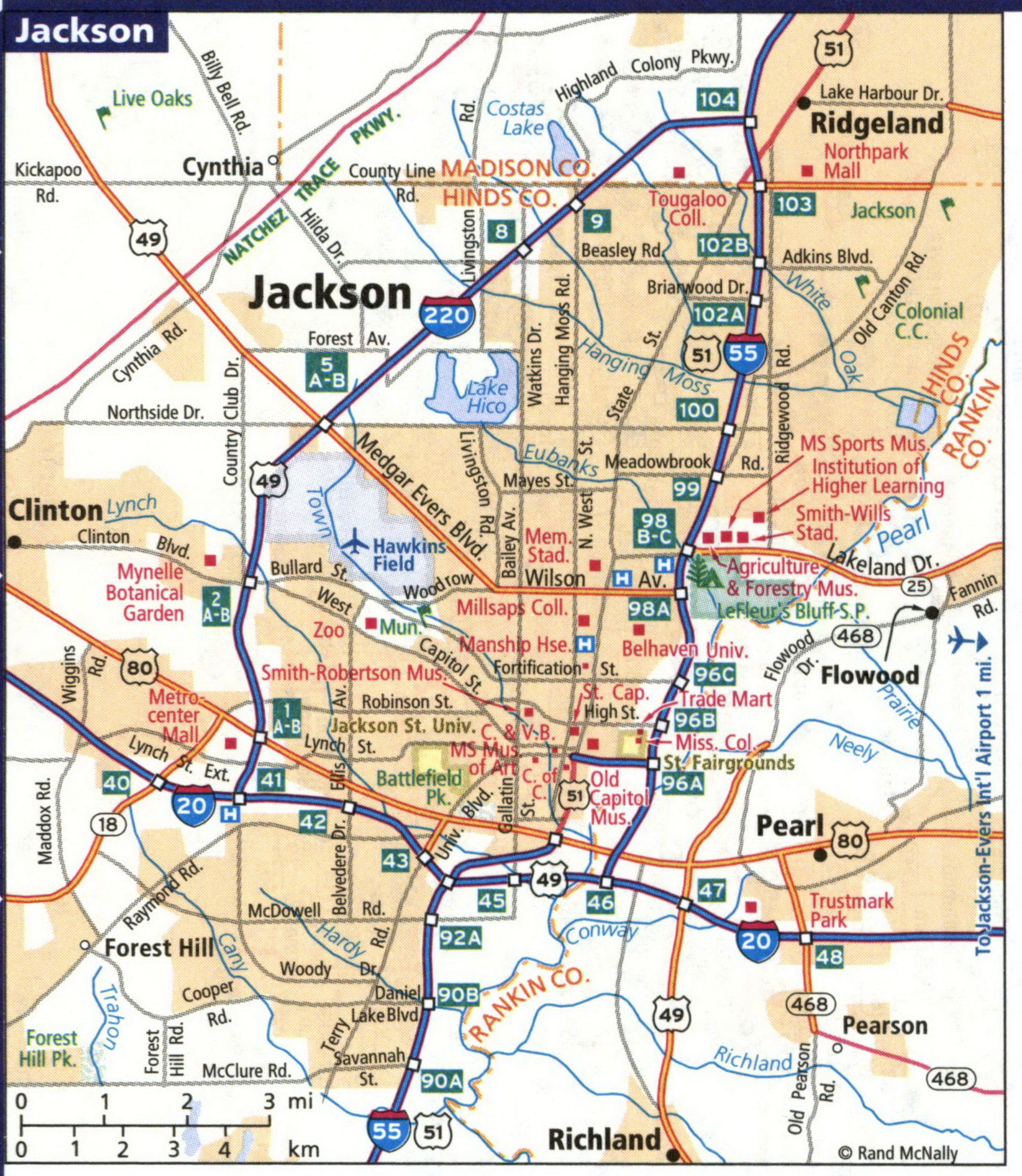 Map of Jackson