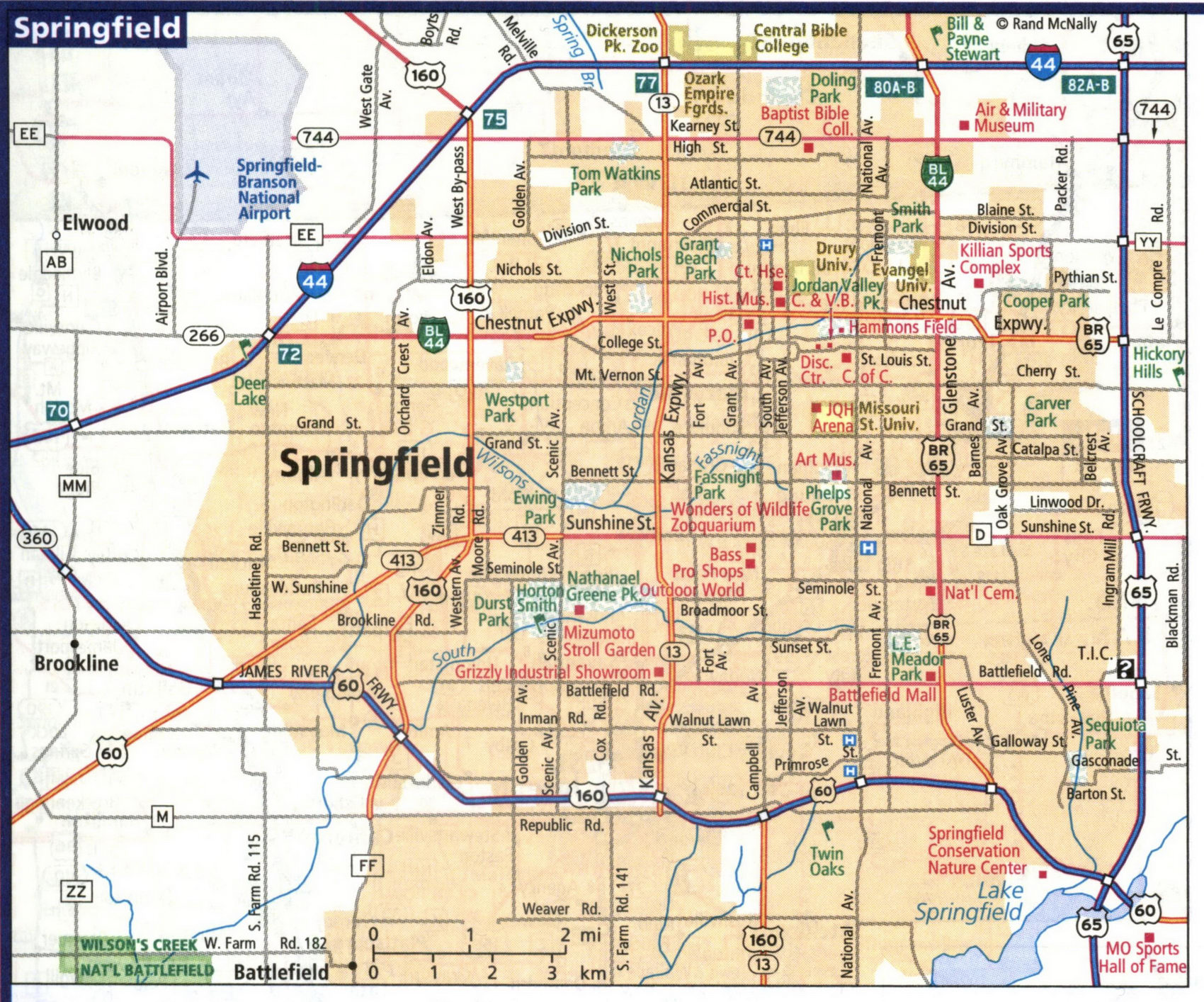 Map of Springfield