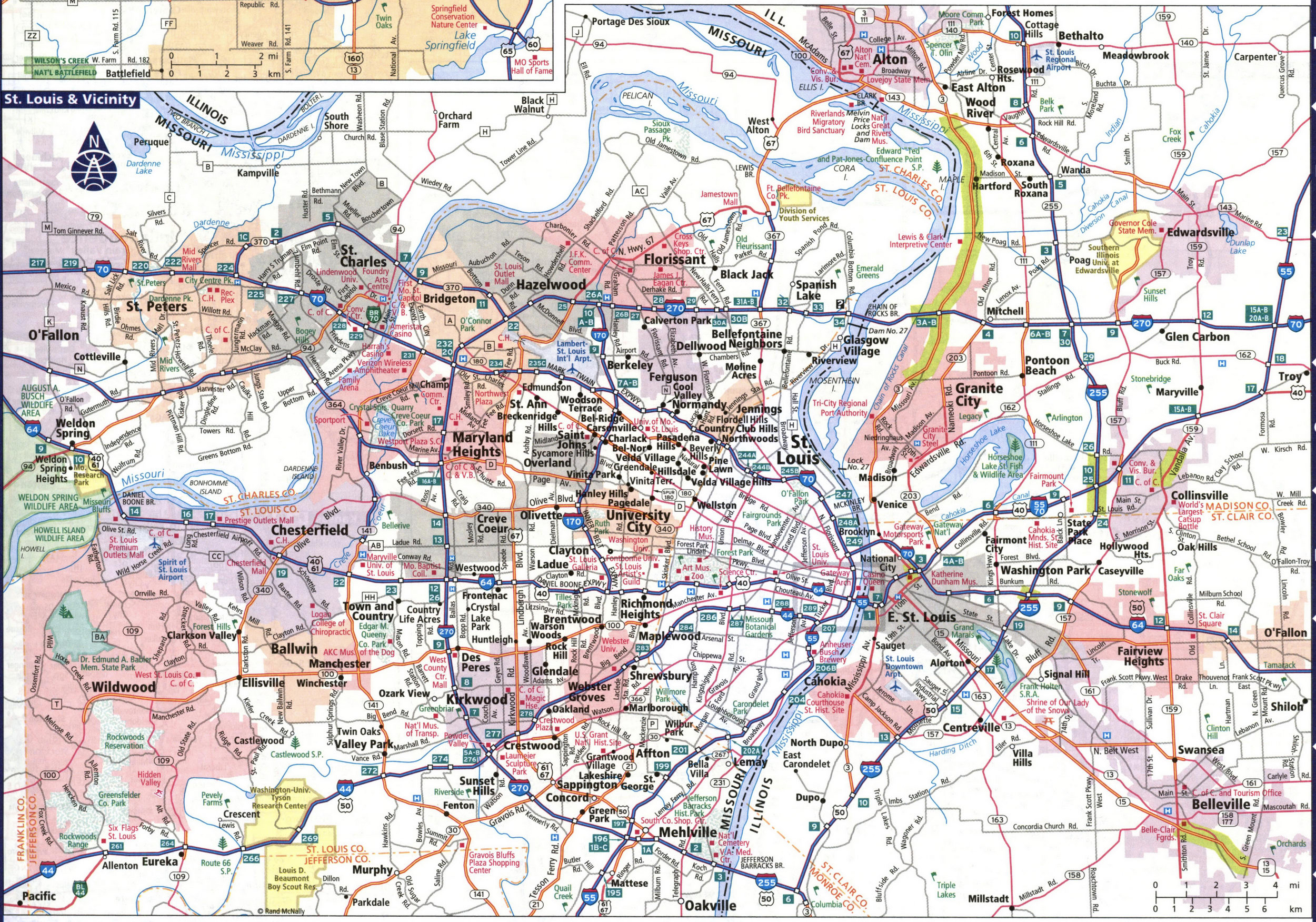 Map of St Louis and vicinity