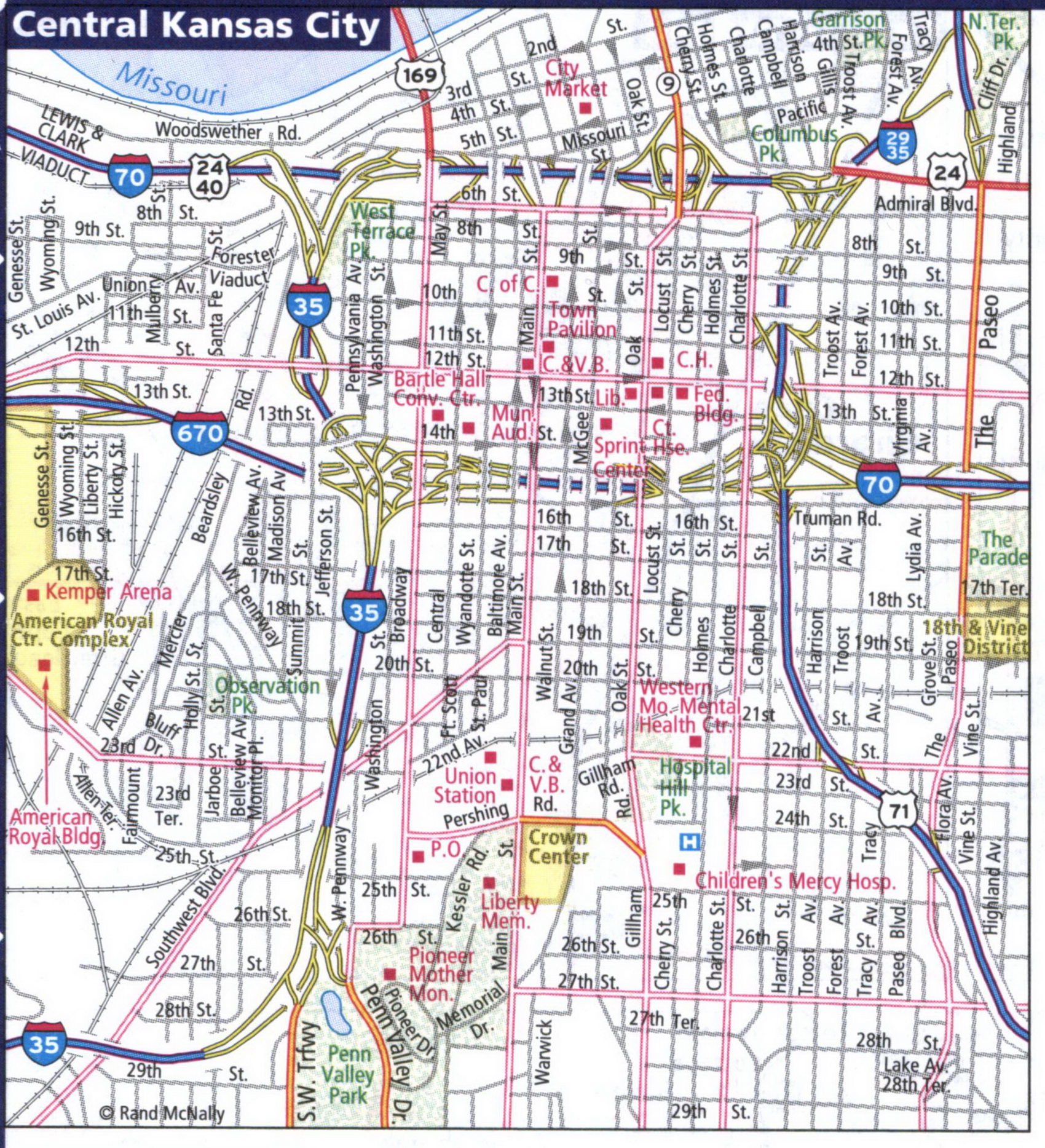Map of Central Kansas City