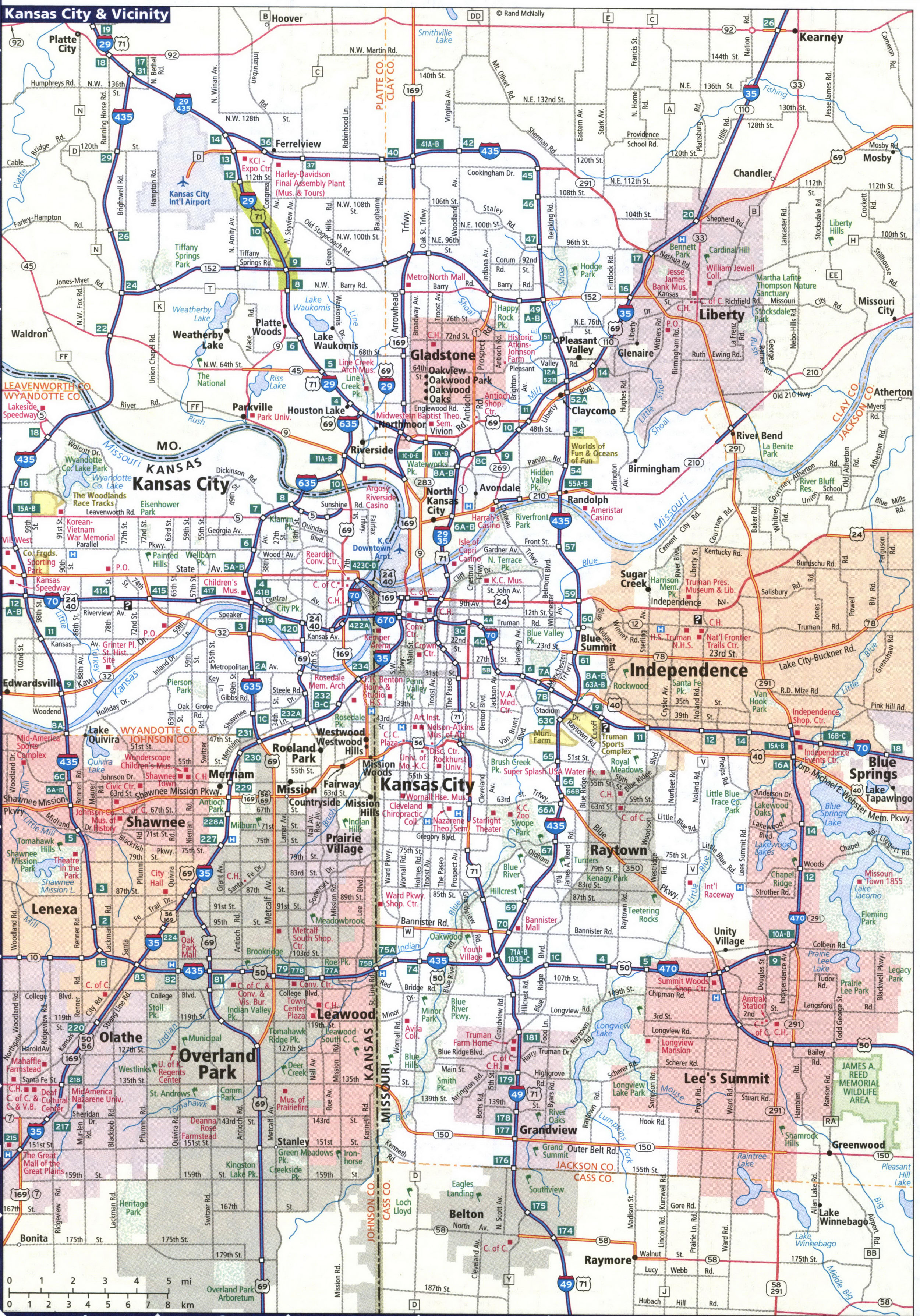 Map of Kansas City and vicinity
