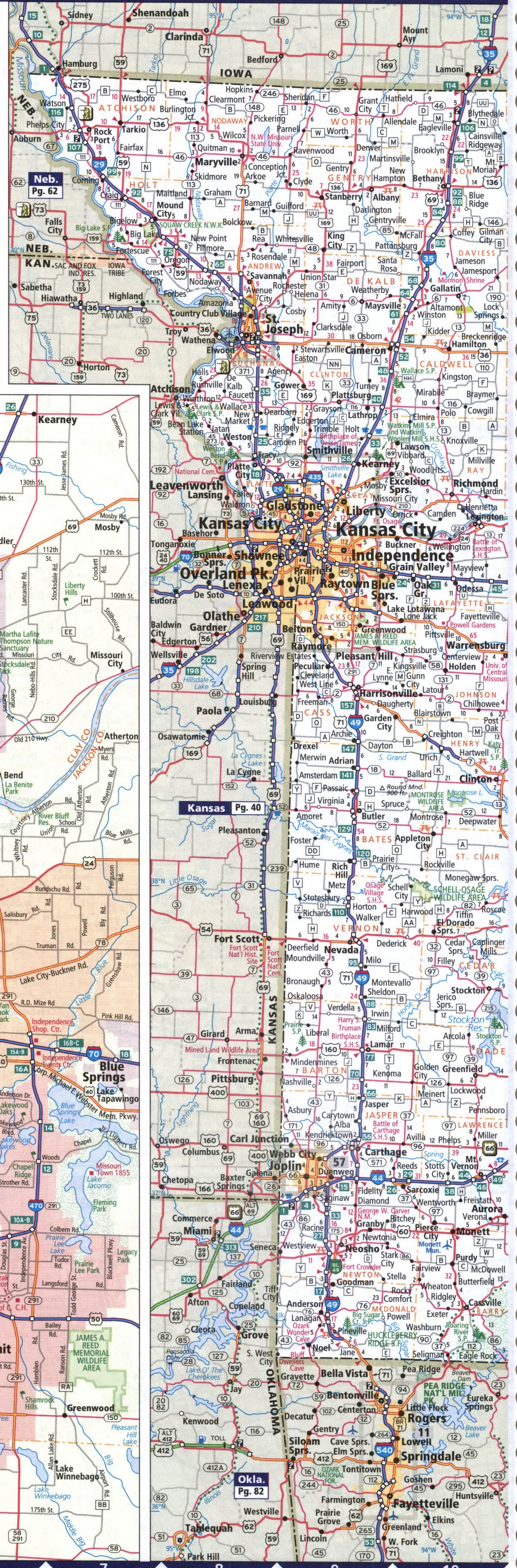 Map of western Missouri