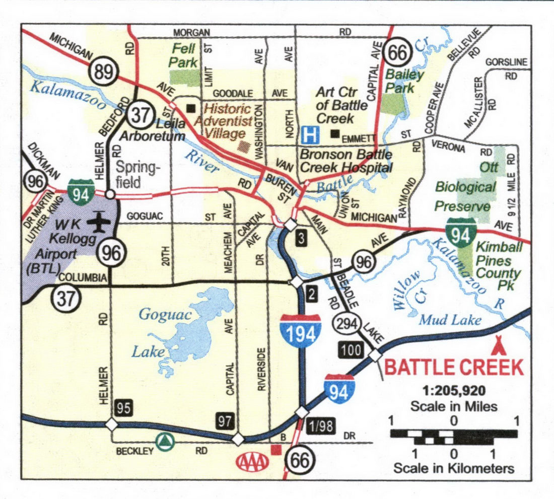 Map of Battle Creek