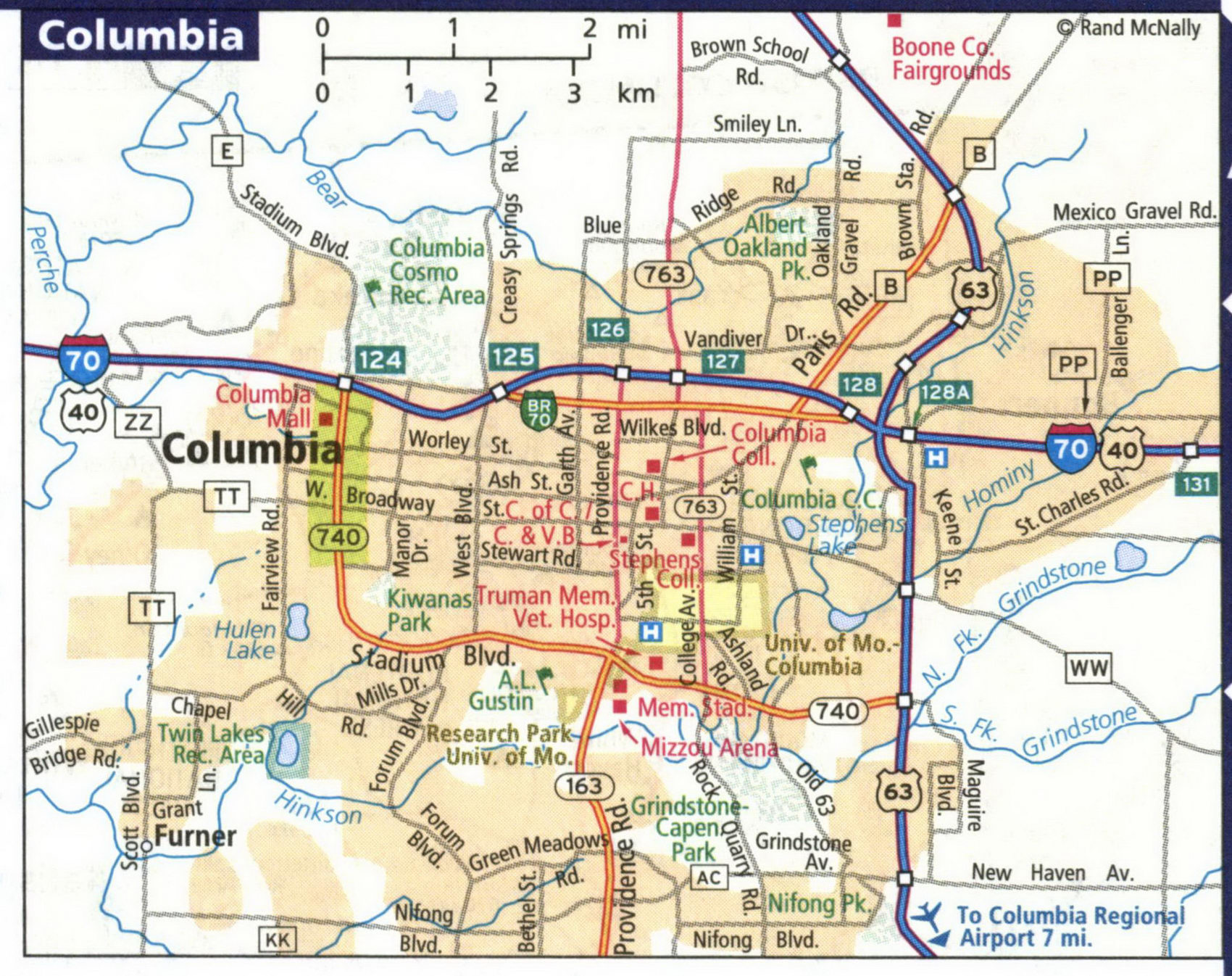 Map of Columbia city