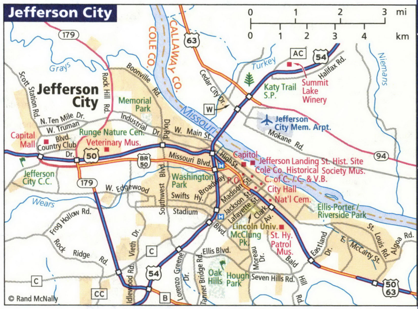Map of Jefferson City