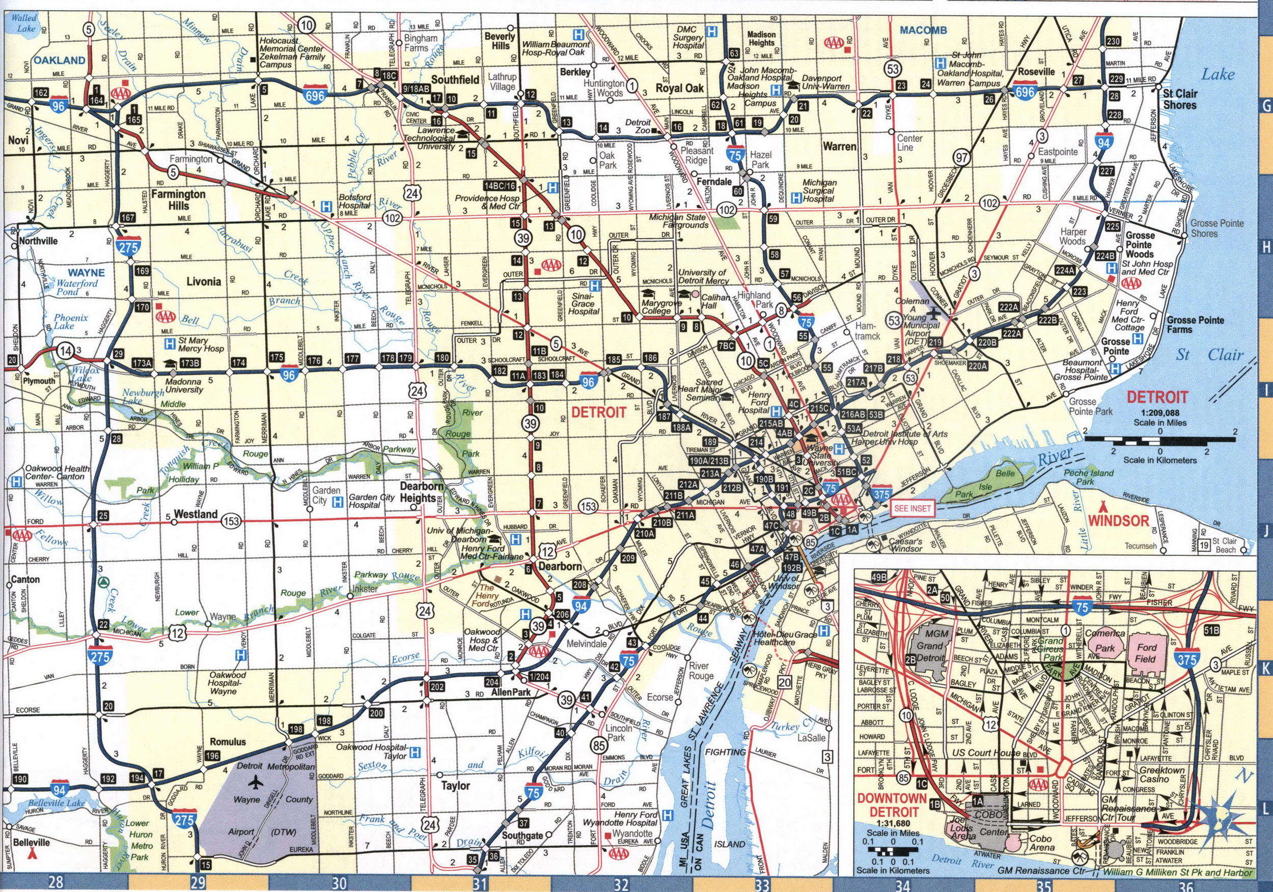Map of Detroit