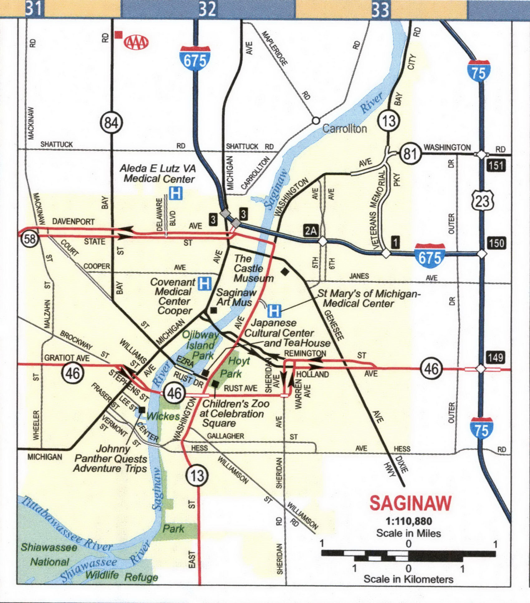 Map of Saginaw