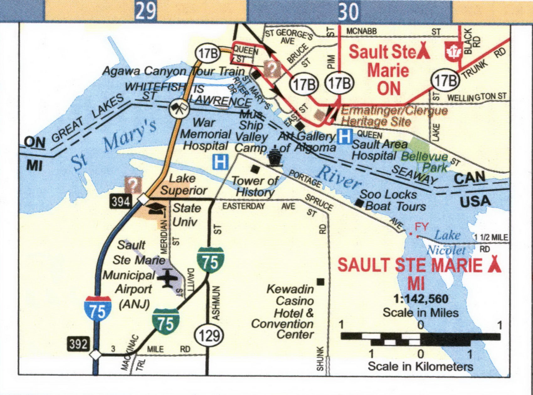Map of Sault Ste Marie
